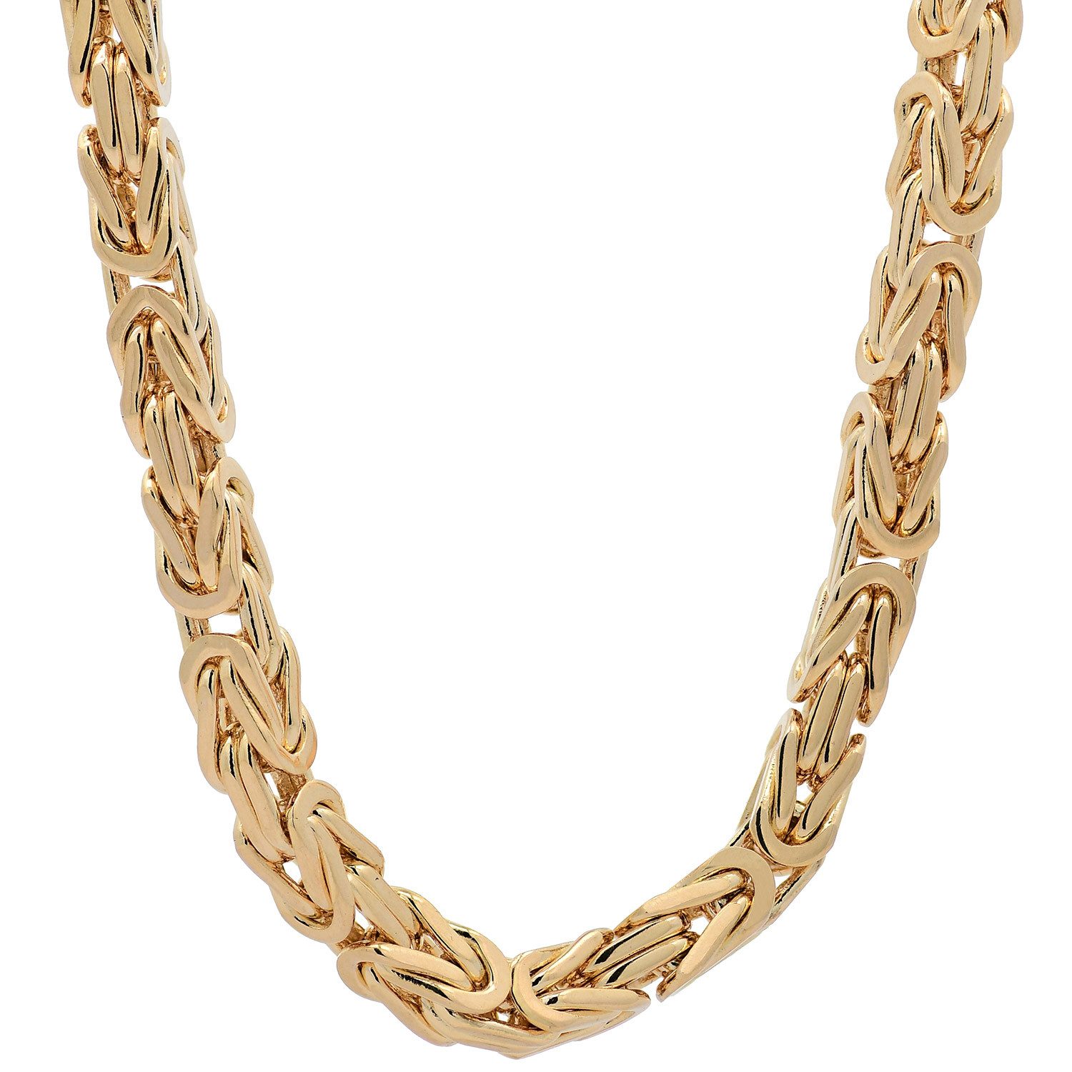 HOPLO Königskette Goldkette Königskette Länge 19cm - Breite 3,5mm - 585-14 Karat Gold, Made in Germany