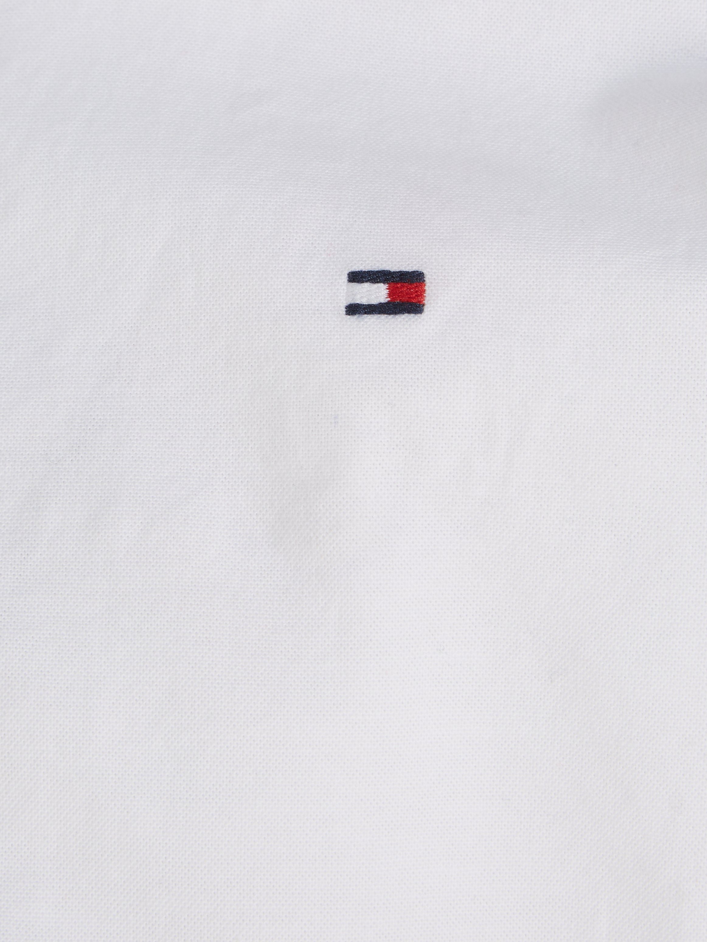 Tommy Hilfiger Langarmhemd FLAG OXFORD mit Logostickerei SHIRT L/S white