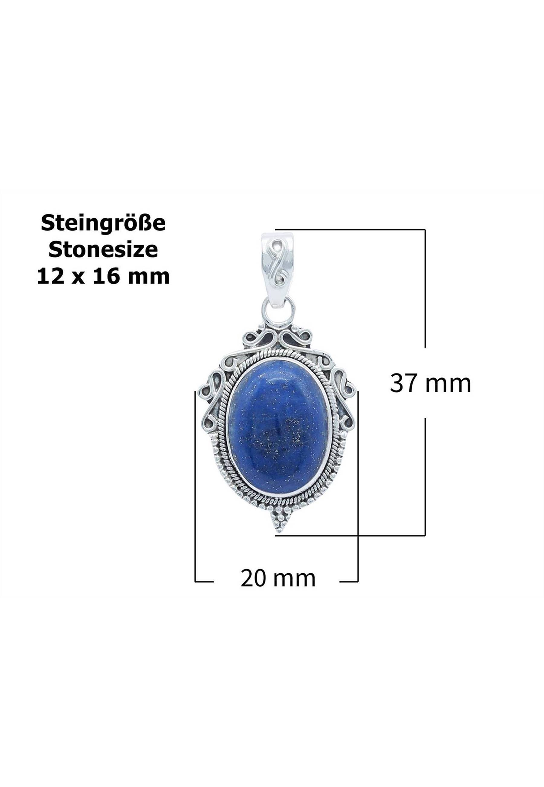 SilbermitLapis Anhänger mantraroma Kette 925er mit Lazuli