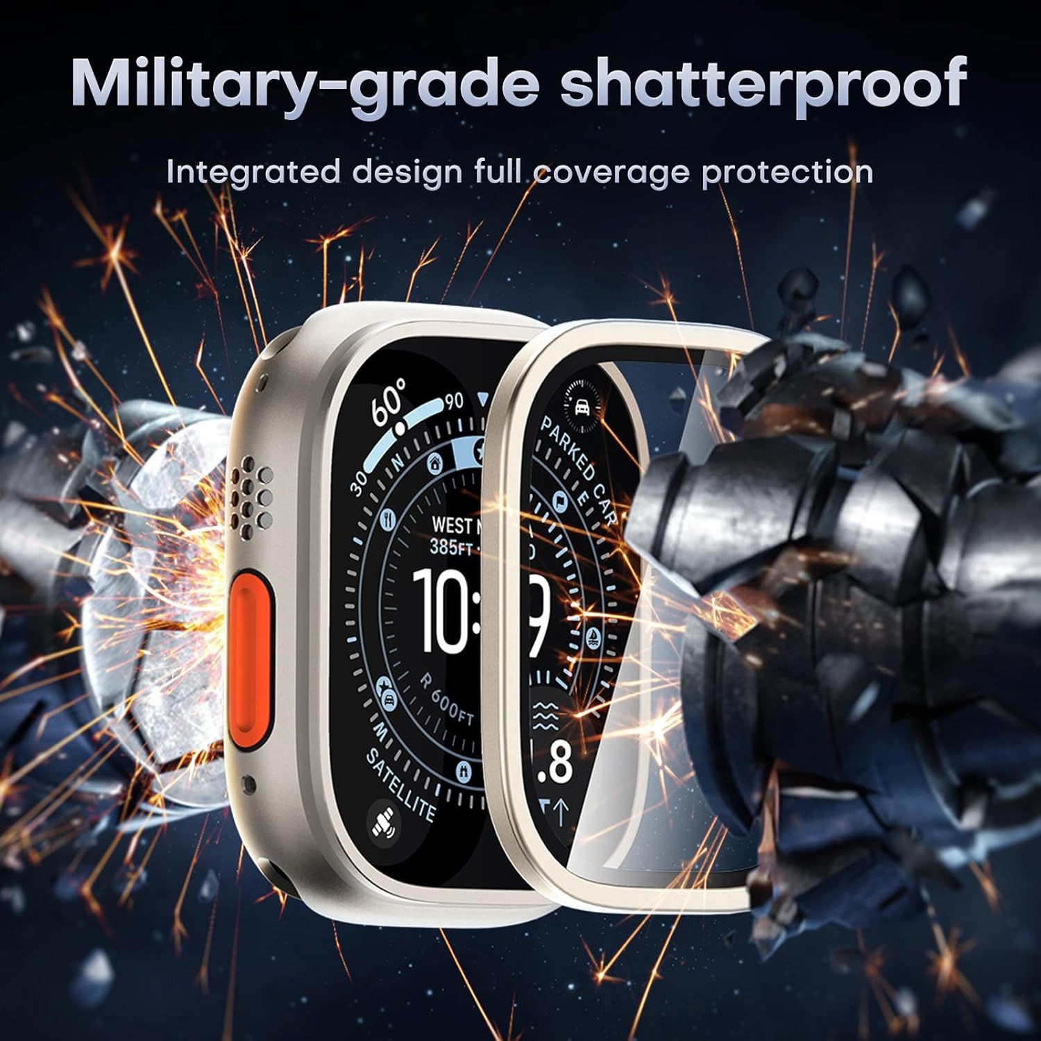 MSM Displayschutzglas 2X Schutzglas für Apple Watch Ultra 3 Ultra 49mm Panzerfolie Titan 9H – Bild 4 von 5
