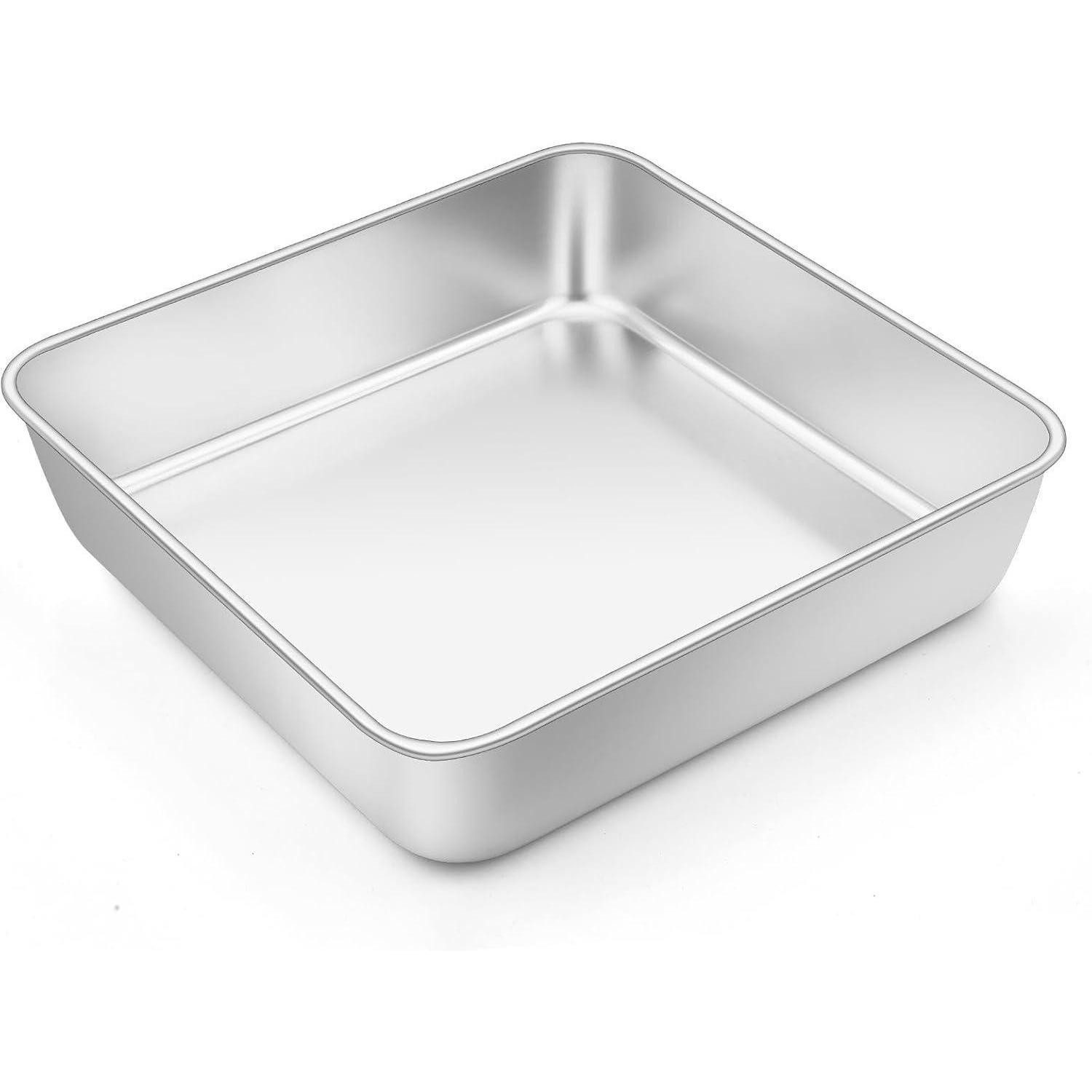LuxusKollektion Auflaufform Kuchenform quadratisch Edelstahl 20x20x5cm 1 21,1 x 21,1 x 5 cm, Metall, (1-St)