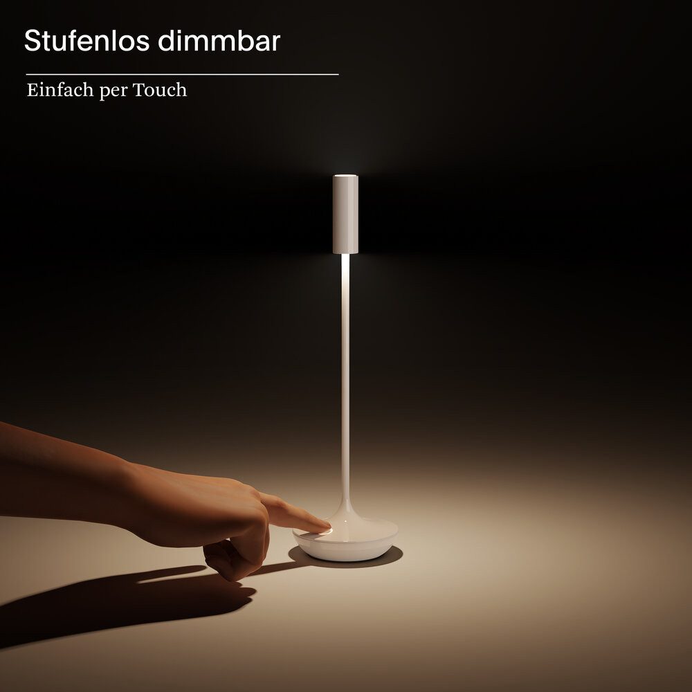 SIGOR LED Tischleuchte Akku-Tischleuchte, Dimmbar, LED fest integriert, Warmweiß