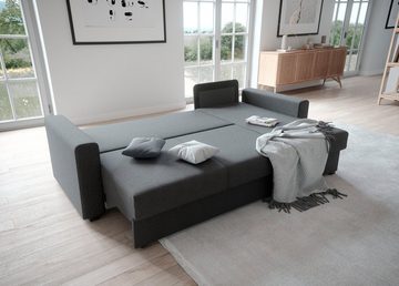 ATLANTIC home collection Ecksofa Dublin L-Form, Bettfunktion und Bettkasten, Recamiere links oder rechts montierbar