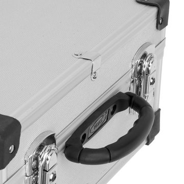 Kreator Aufbewahrungsbox VARO 2x Alukoffer Aluminiumkiste Werkzeugkiste Lagerbox silber + 2x Tragegurt