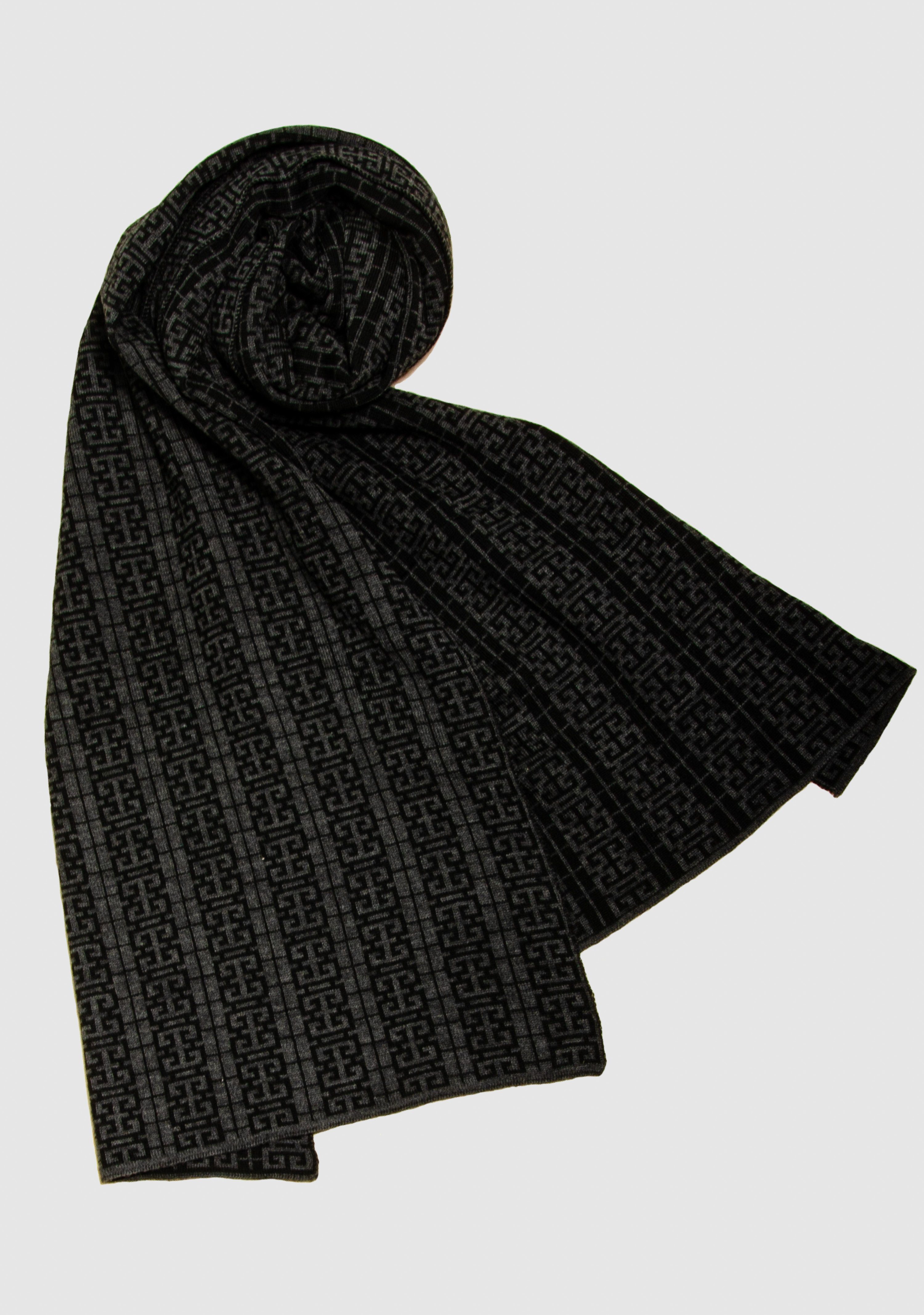 Strickschal in LANARTO Peking Merino extrasoft slow Schal Farben anthrazit_schwarz schönen fashion aus 100%