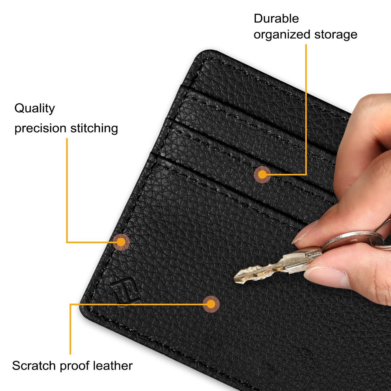 Fintie Mini Geldbörse Flache Kartenetui Ausweishülle, Premium Kunstleder RFID Schutz, Slim Geldbeutel Kreditkartenetui mit ID-Fenster & Schnellzugriff-Fach