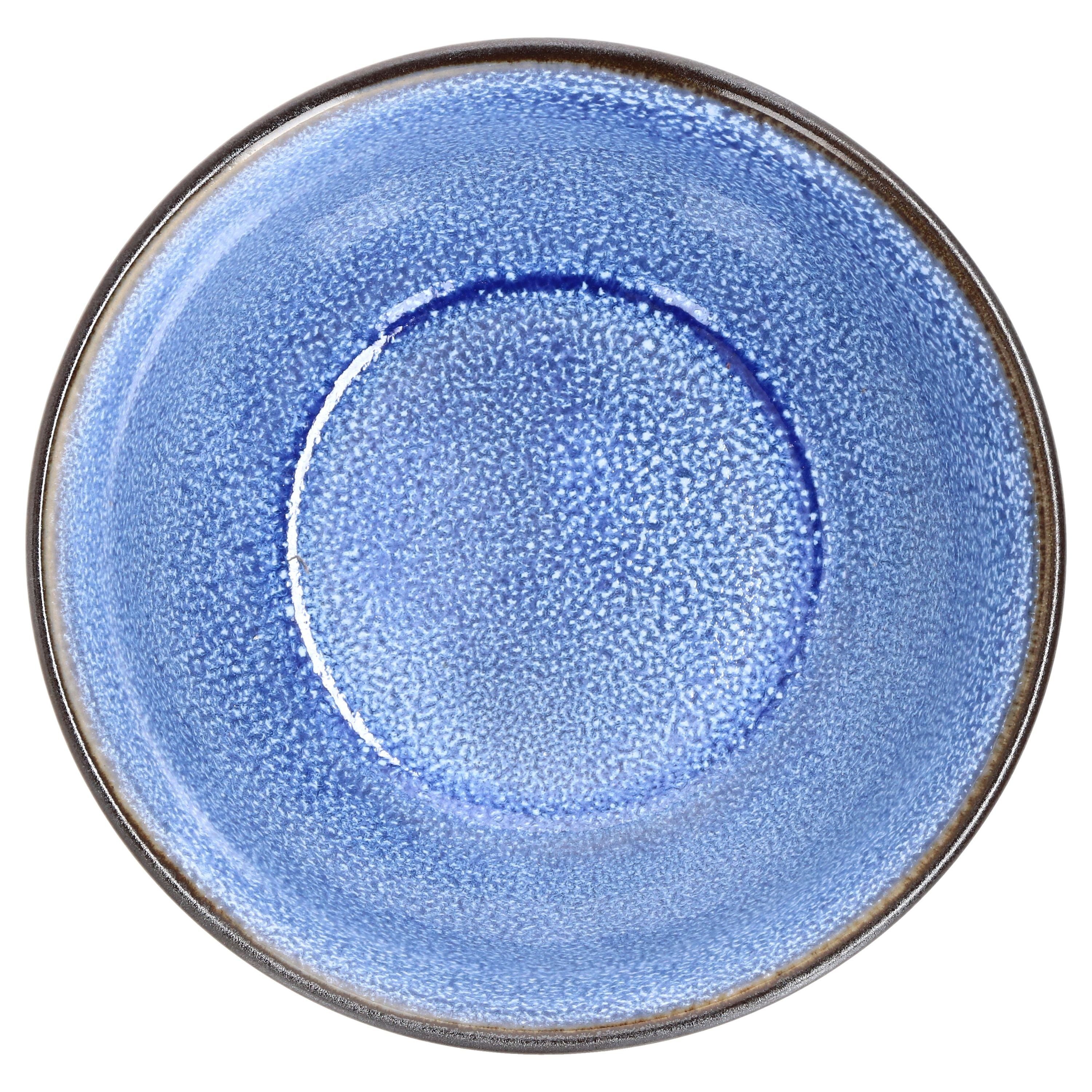 - 6er Glaze Blue Set MamboCat 6cm Porzellan rund Reactive Müslischale 24321838, Puddingschale