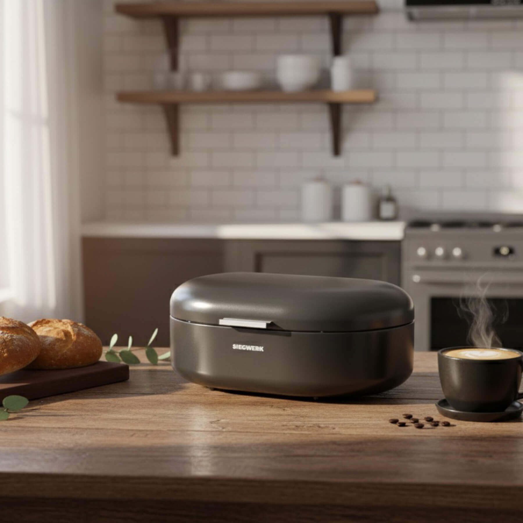 SIEGWERK Brotkasten SIEGWERK - PANEA L aus Metall hochwertig & langlebig, Stahlblech pulverbeschichtet