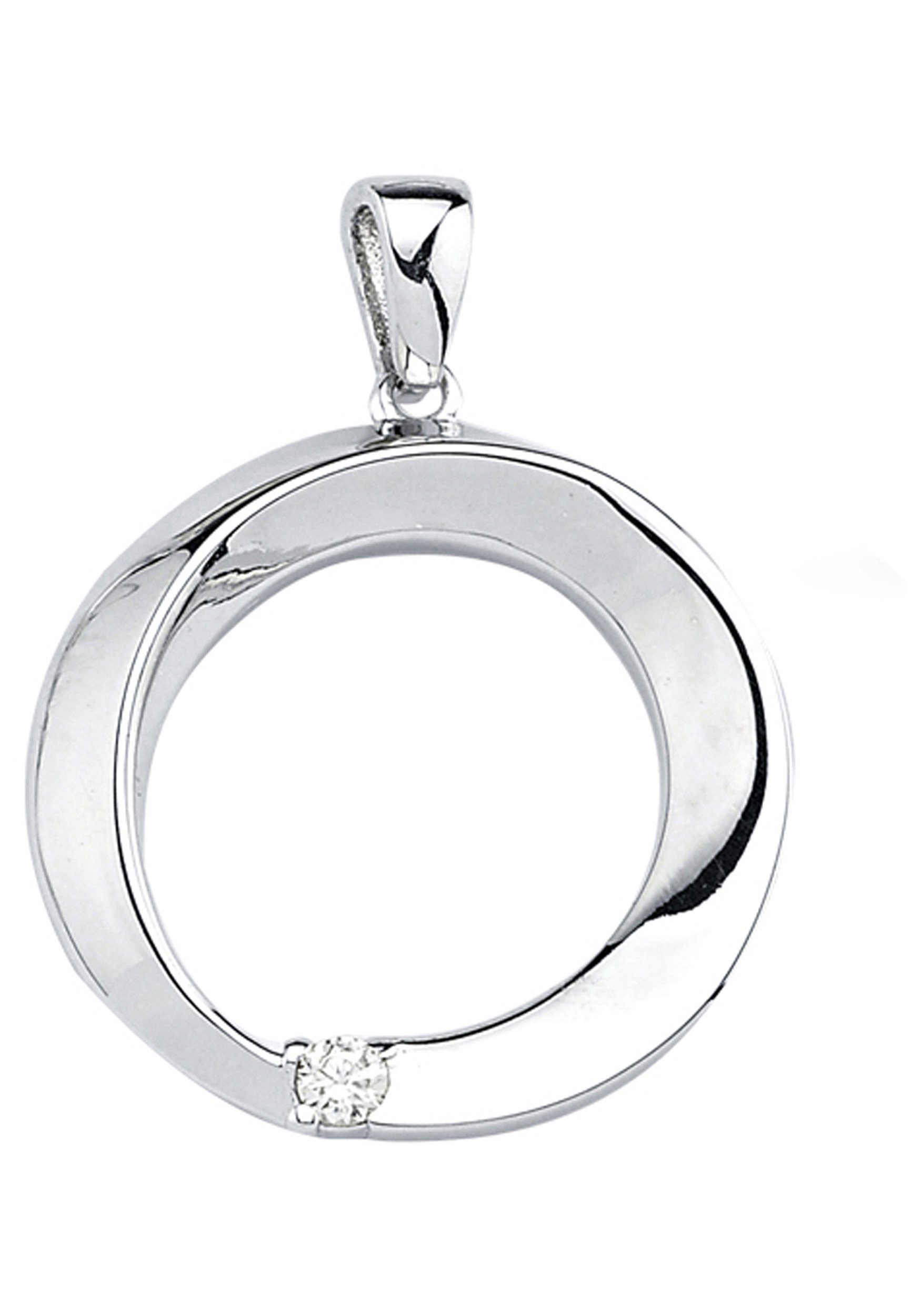 JOBO Kettenanhänger Anhänger rund, 925 Silber mit Zirkonia günstig online kaufen
