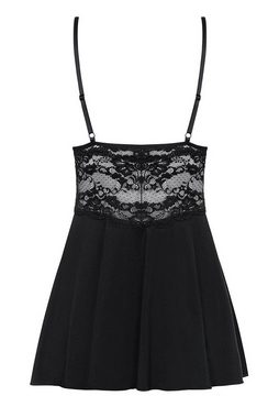 Obsessive Negligé Babydoll schwarz mit String Negligee mit Spitze (2-tlg)