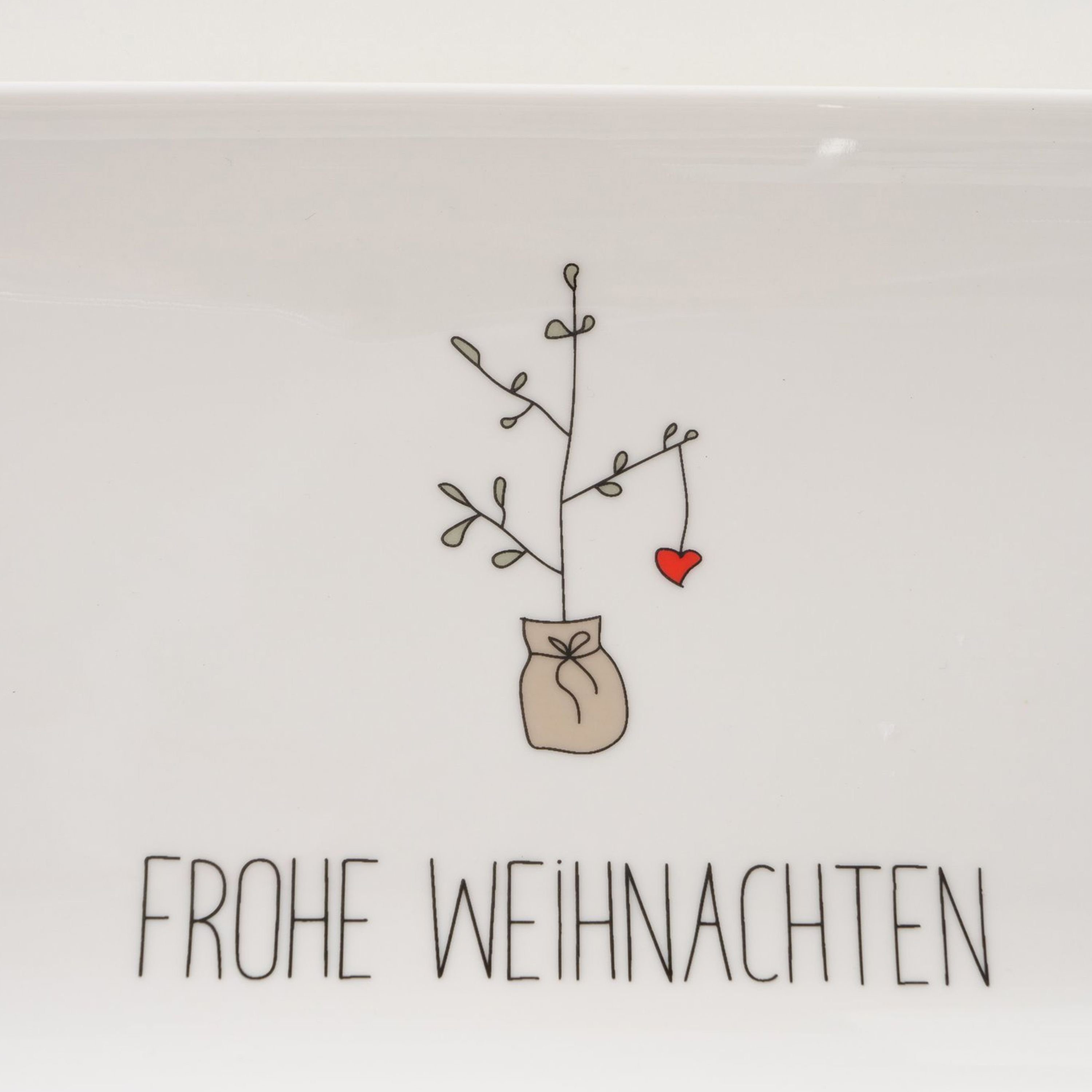B./2 Weihnachten" 2027086, Kuchenplatte rechteckig "Frohe MamboCat Keramik - Scribble Servierplatte