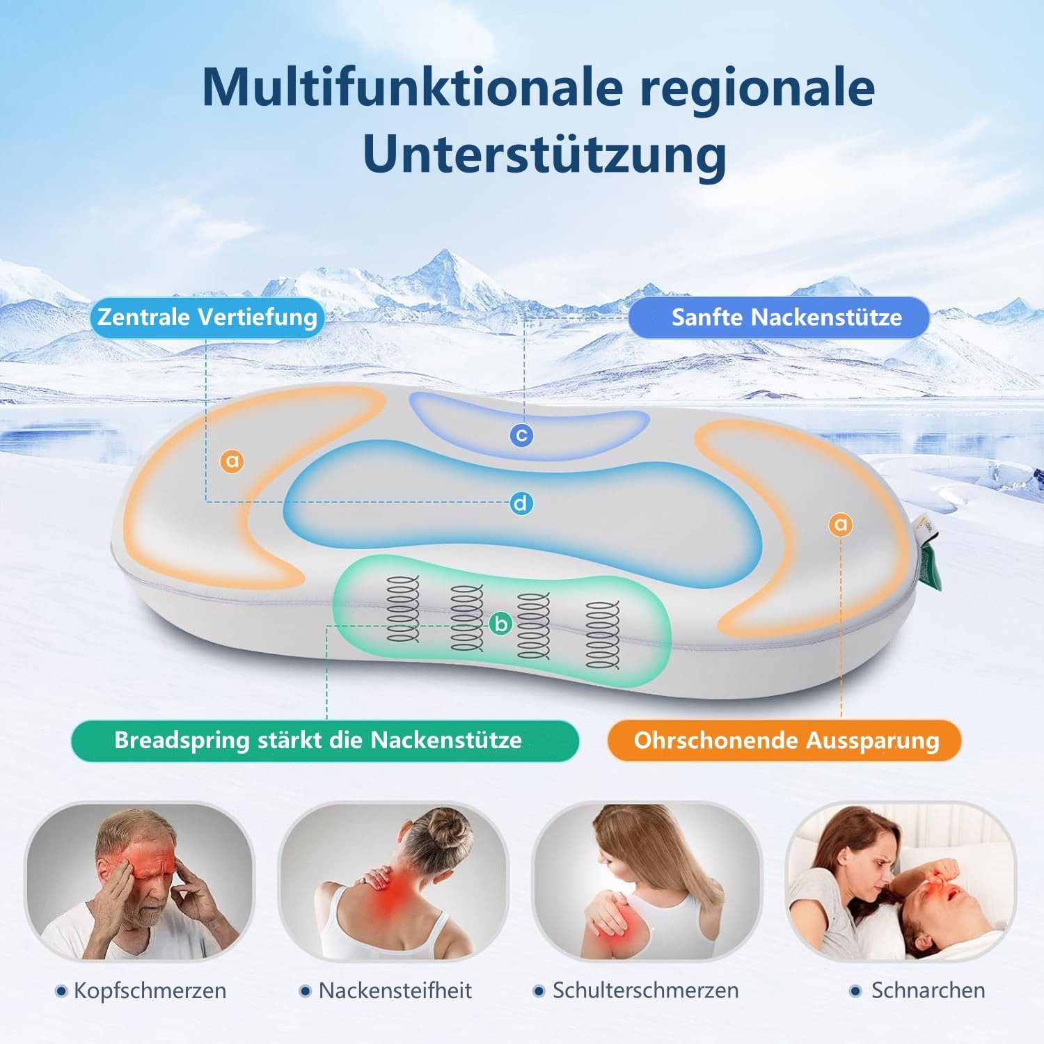 Elegear Nackenstützkissen 60/70 Kopfkissen Memory Foam günstig online kaufen