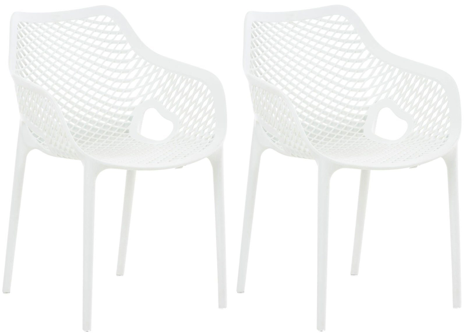 CLP Gartenstuhl Air XL (2er Set), Outdoor-Stühle, mit Wabenmuster weiß