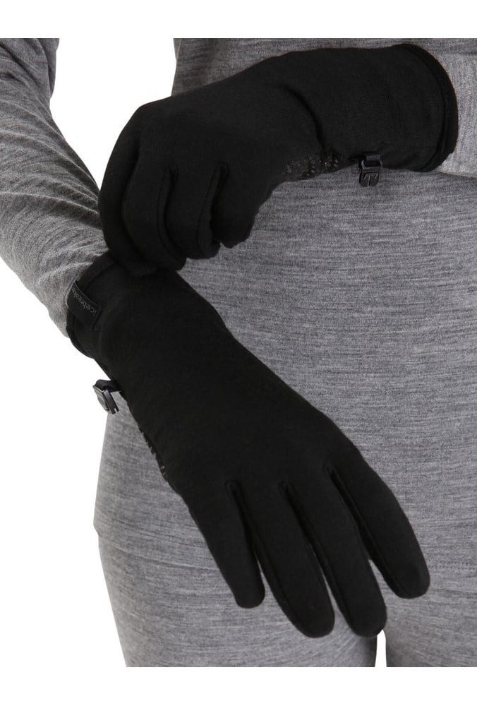 Icebreaker Multisporthandschuhe Winterhandschuhe Merino Quantum - touchscreenfreundlich - schwarz