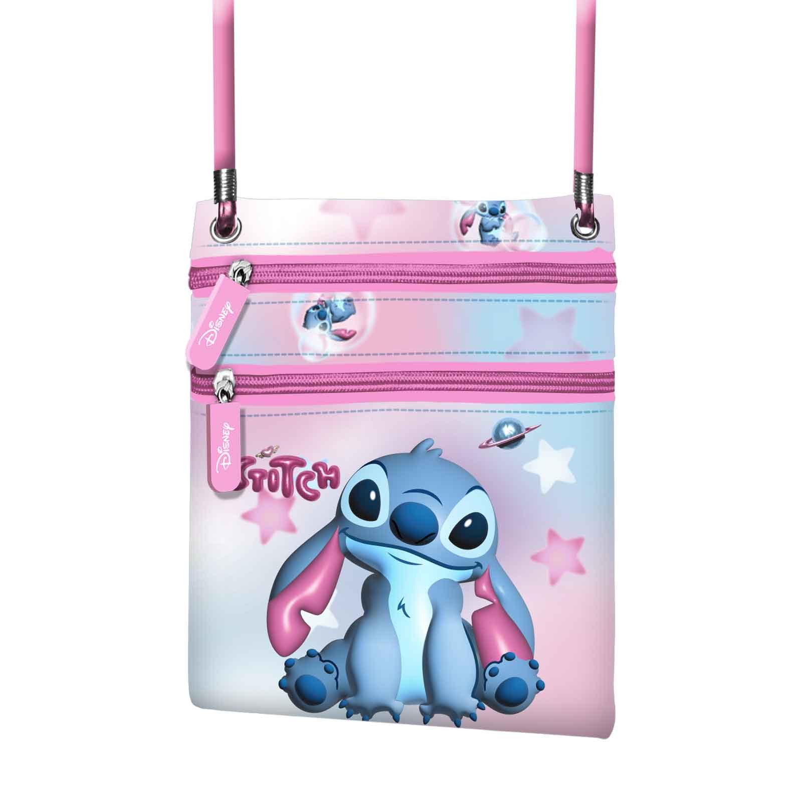 Karactermania Schultertasche Vertikal Schultertasche Cosmic Stitch Umhängetasche Schultergurt Rosa, Zwei Reißverschlussfächer, Verstellbarer Schultergurt, Strapazierfähig