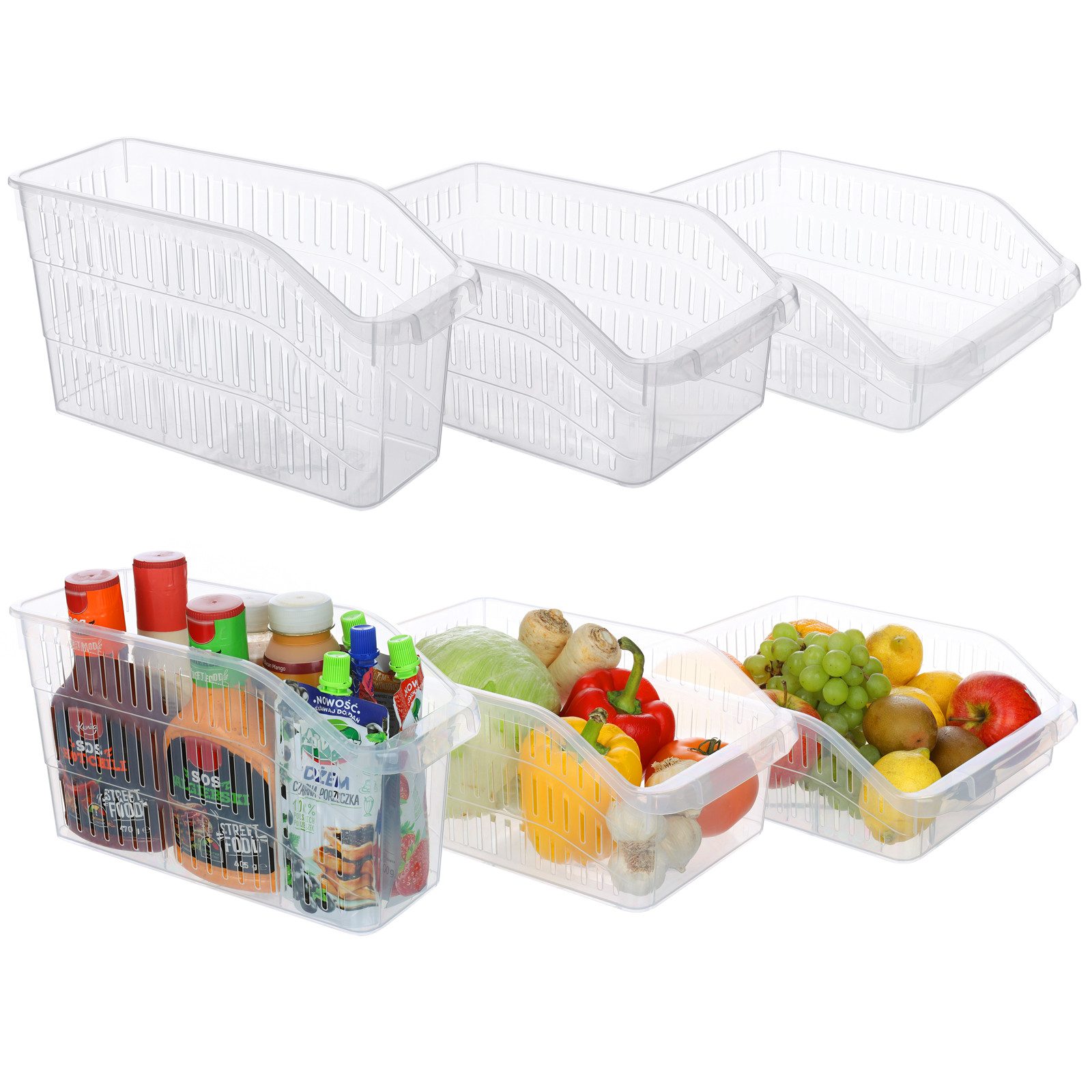 astor24 Aufbewahrungsbox 3er Set Kühlschrank Organizer Aufbewahrungs Box Korb Kiste Vorratsbehä