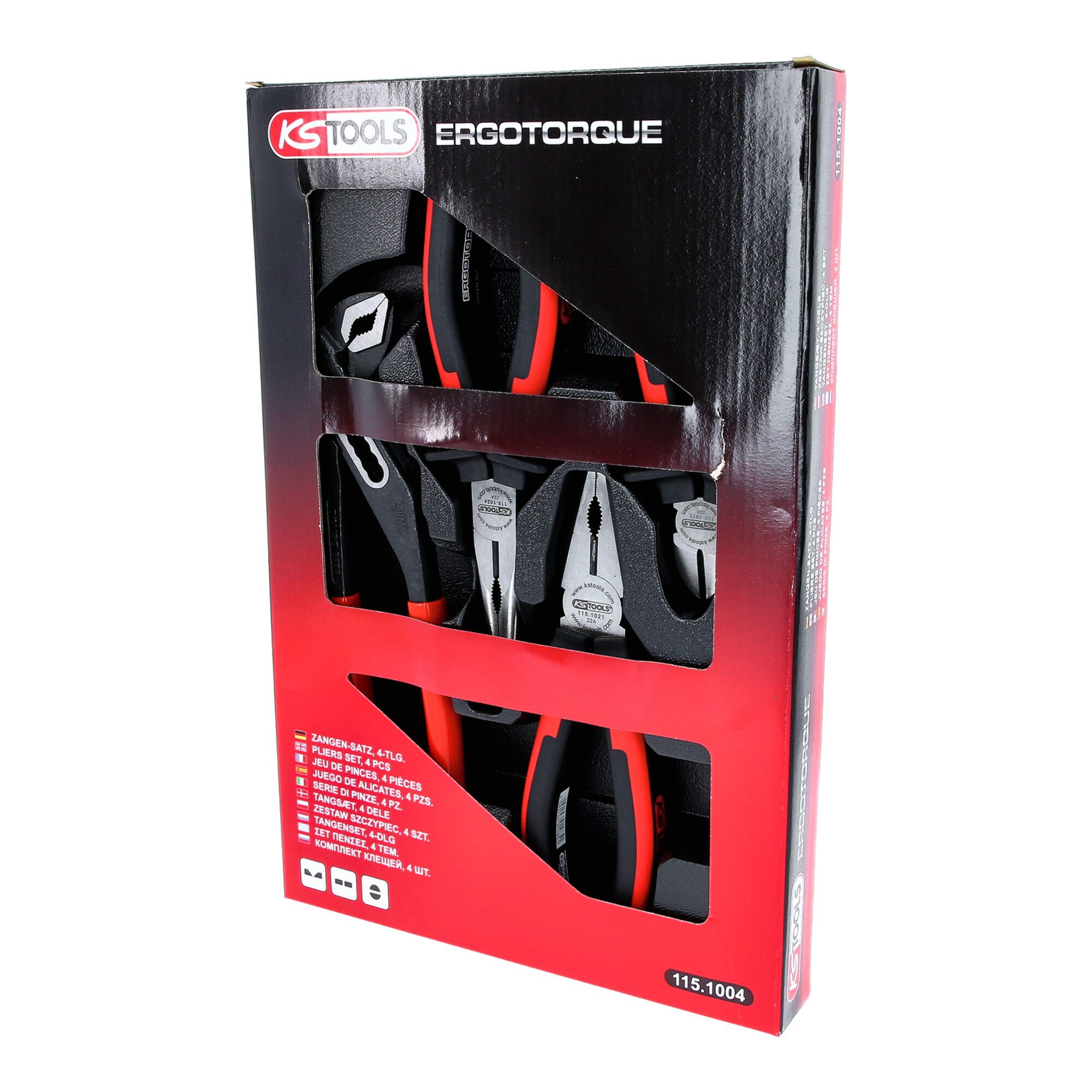 KS Tools Zangenset KS Tools ERGOTORQUE Zangen-Satz, 4-teilig