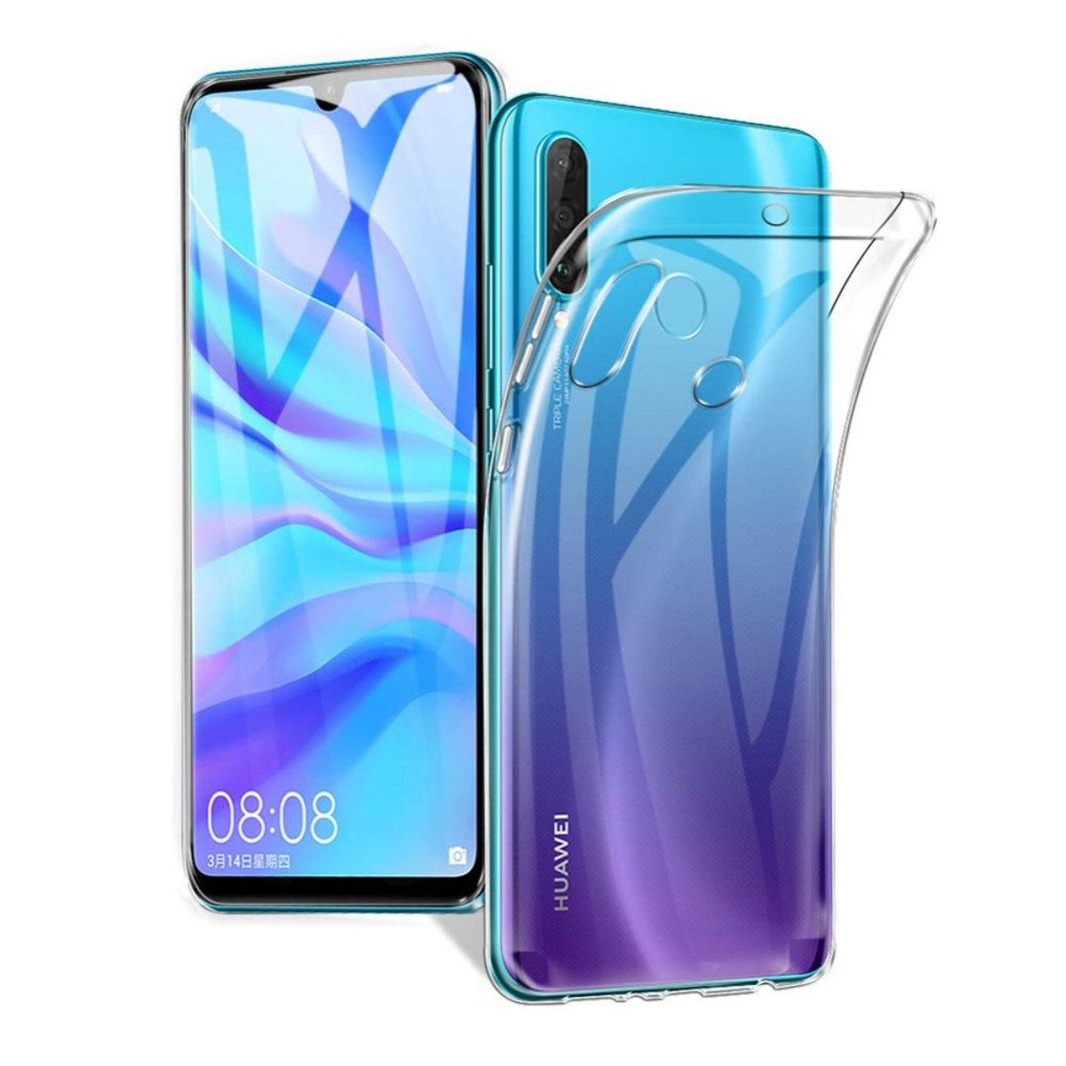COFI 1453 Handyhülle Clear 2 mm Hülle kompatibel mit Huawei P30 lite transparent