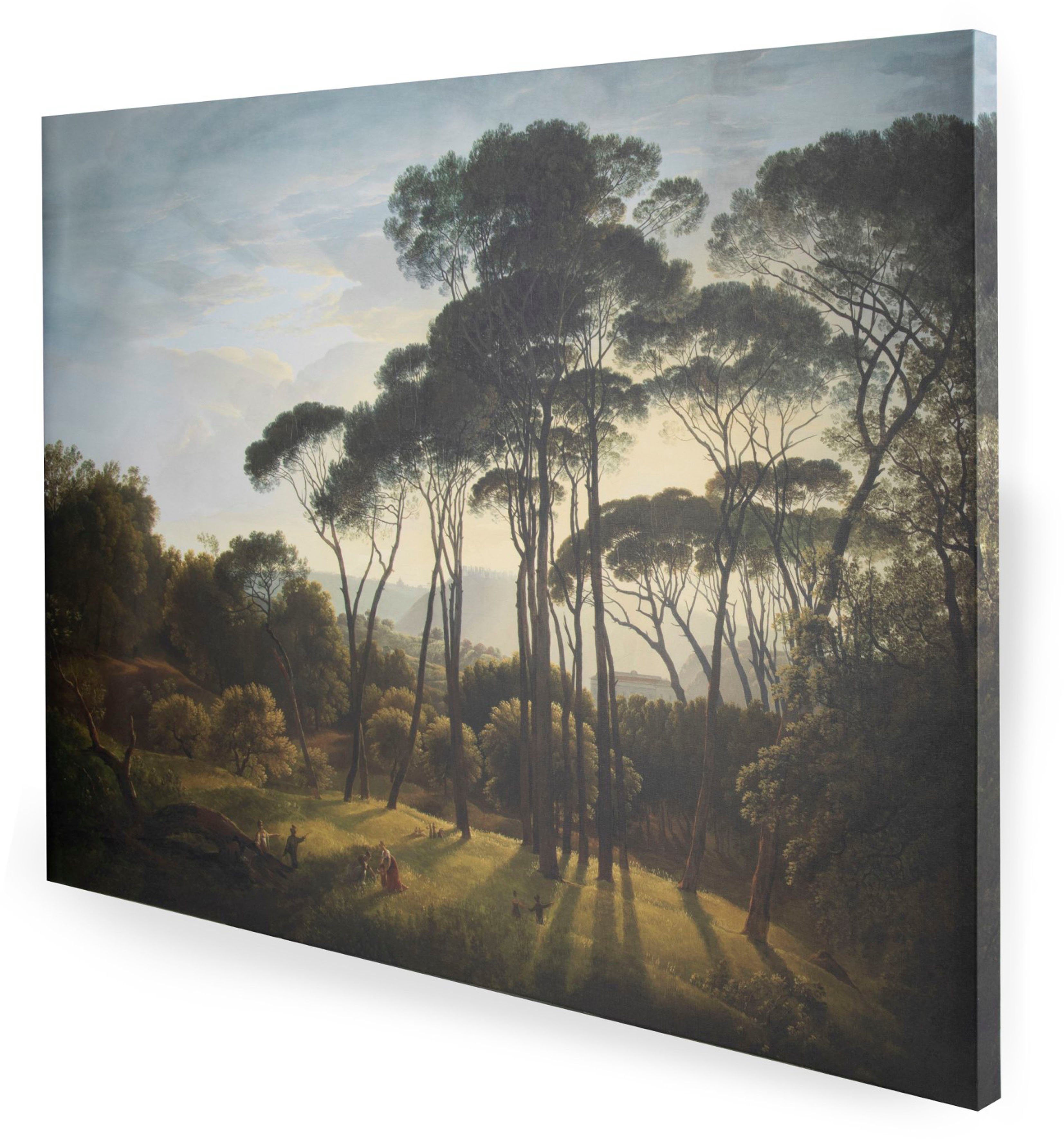 Art for the home Leinwandbild Italienische Landschaft mit Pinien, Blumen, Italienische Landschaft 70 x 100 cm