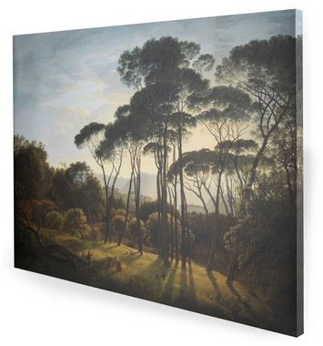 Art for the home Leinwandbild Italienische Landschaft mit Pinien, Blumen, Italienische Landschaft mit Pinien, 70x100cm