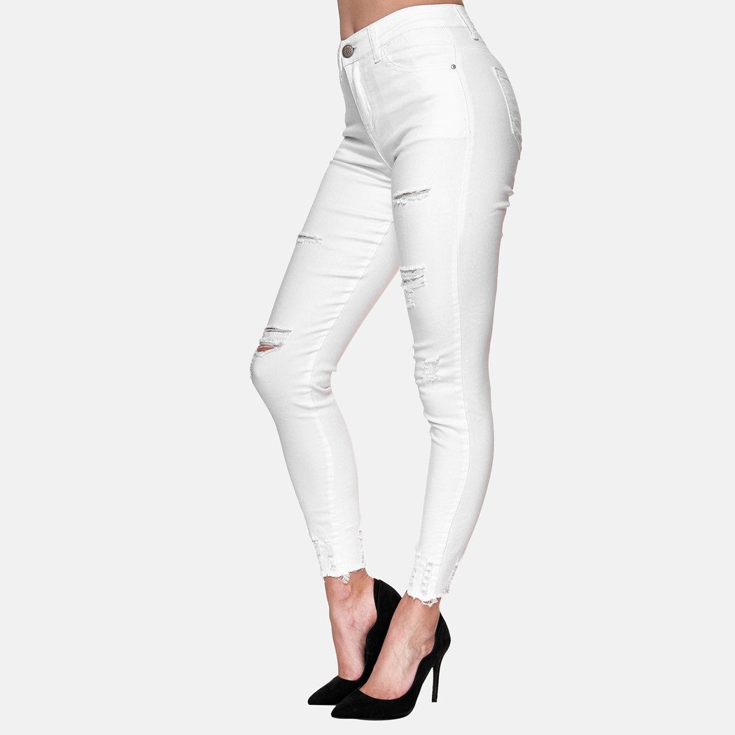 Elara Slim-fit-Jeans Highwaist Destroyed Jeans (1-tlg) günstig online kaufen
