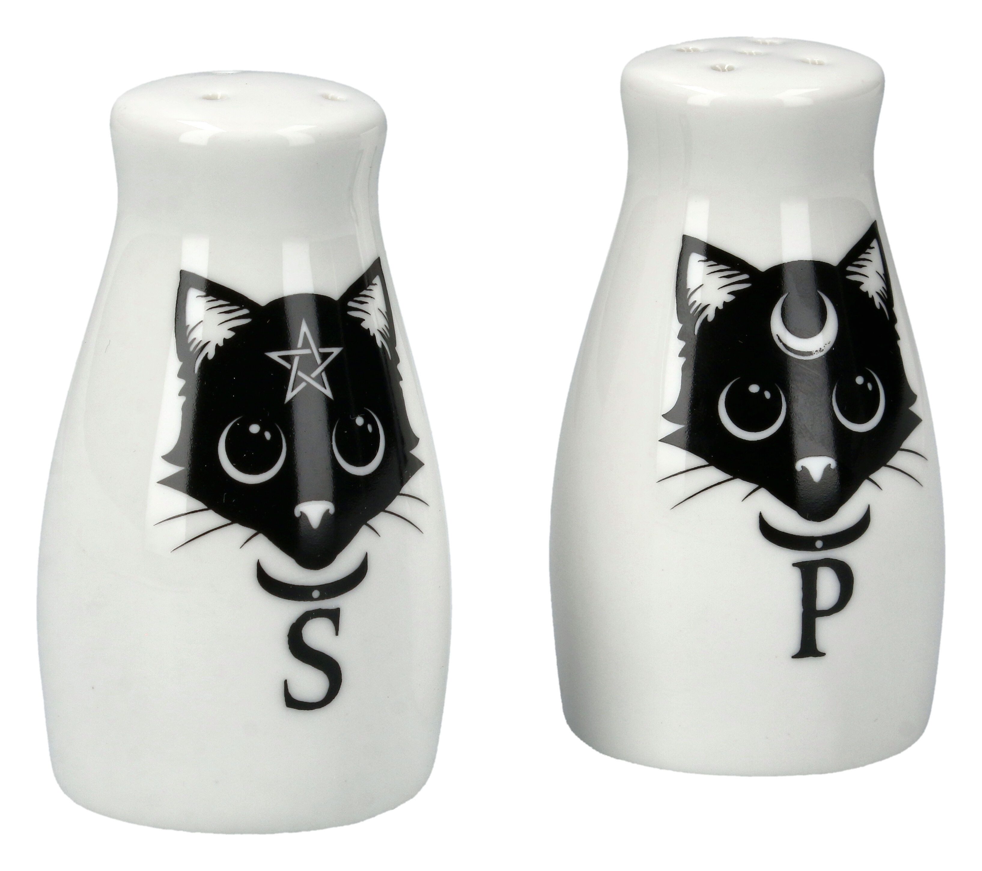 Figuren Shop GmbH Dekoobjekt Salz- und Pfefferstreuer - Katzen Black Cats - Alchemy England