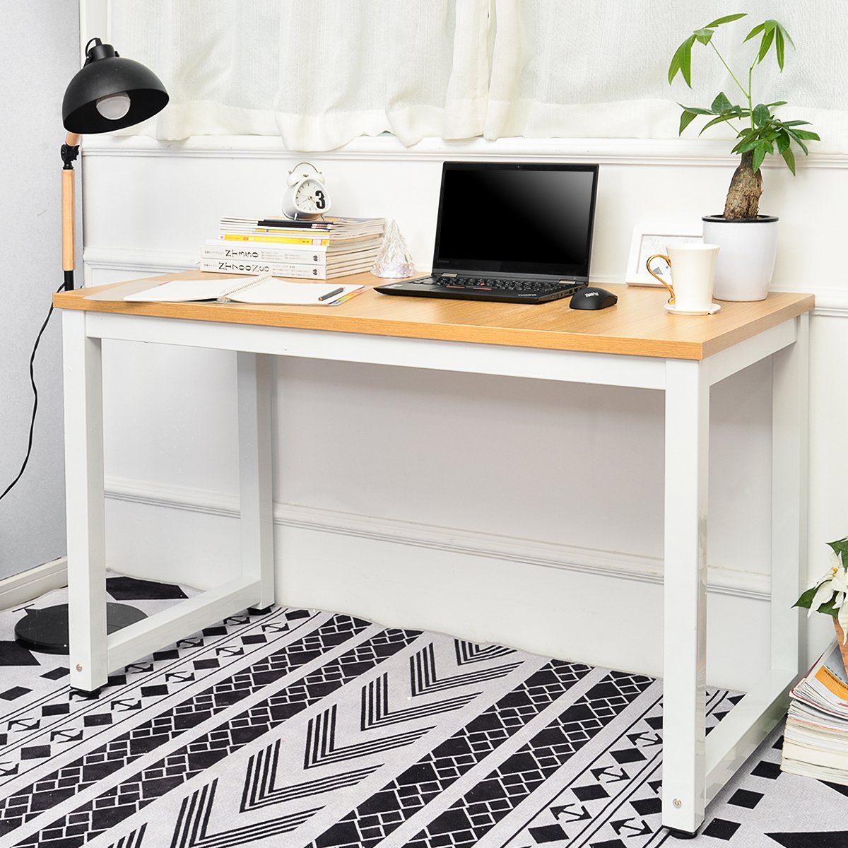Farben | Stahlgestell Arbeitstisch, Schreibtisch Tisch Bürotisch weiß in PC | Computertisch natur Merax einfacher Weiß Aufbau verschiedenen