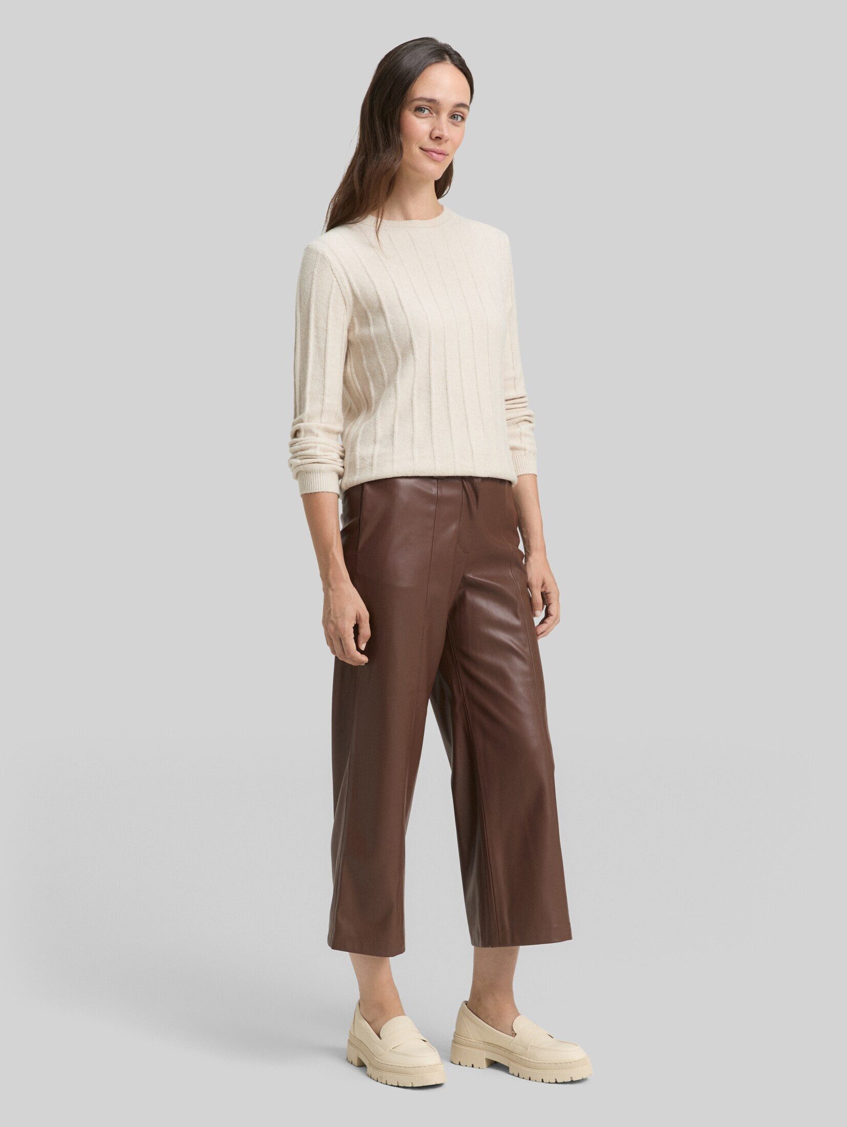 TOM TAILOR 7/8-Hose Hosen & Chino Culotte Hose in Lederoptik