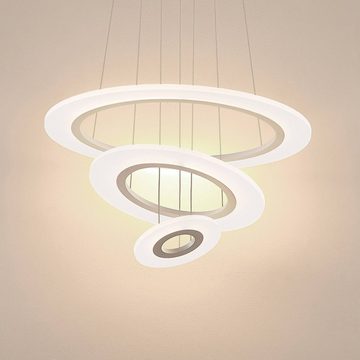 Lindby LED-Hängeleuchte Amisu, dimmbar, LED-Leuchtmittel fest verbaut, warmweiß, Modern, Eisen, Acryl, weiß matt, 1 flammig, inkl.