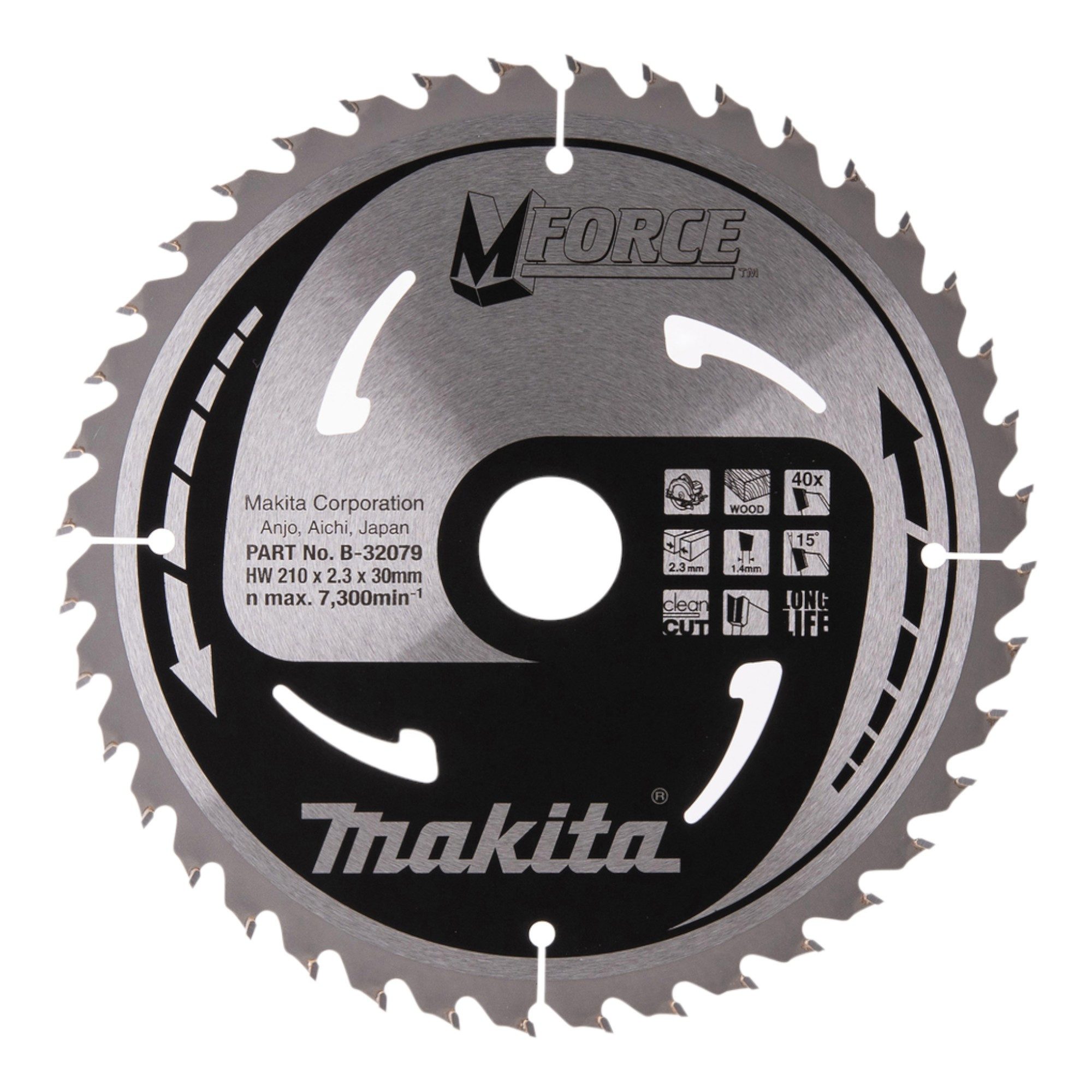 Makita Kreissägeblatt M-FORCE Kreissägeblatt 210 x 30 x 2,3 mm 40 Zähne (B-32079)