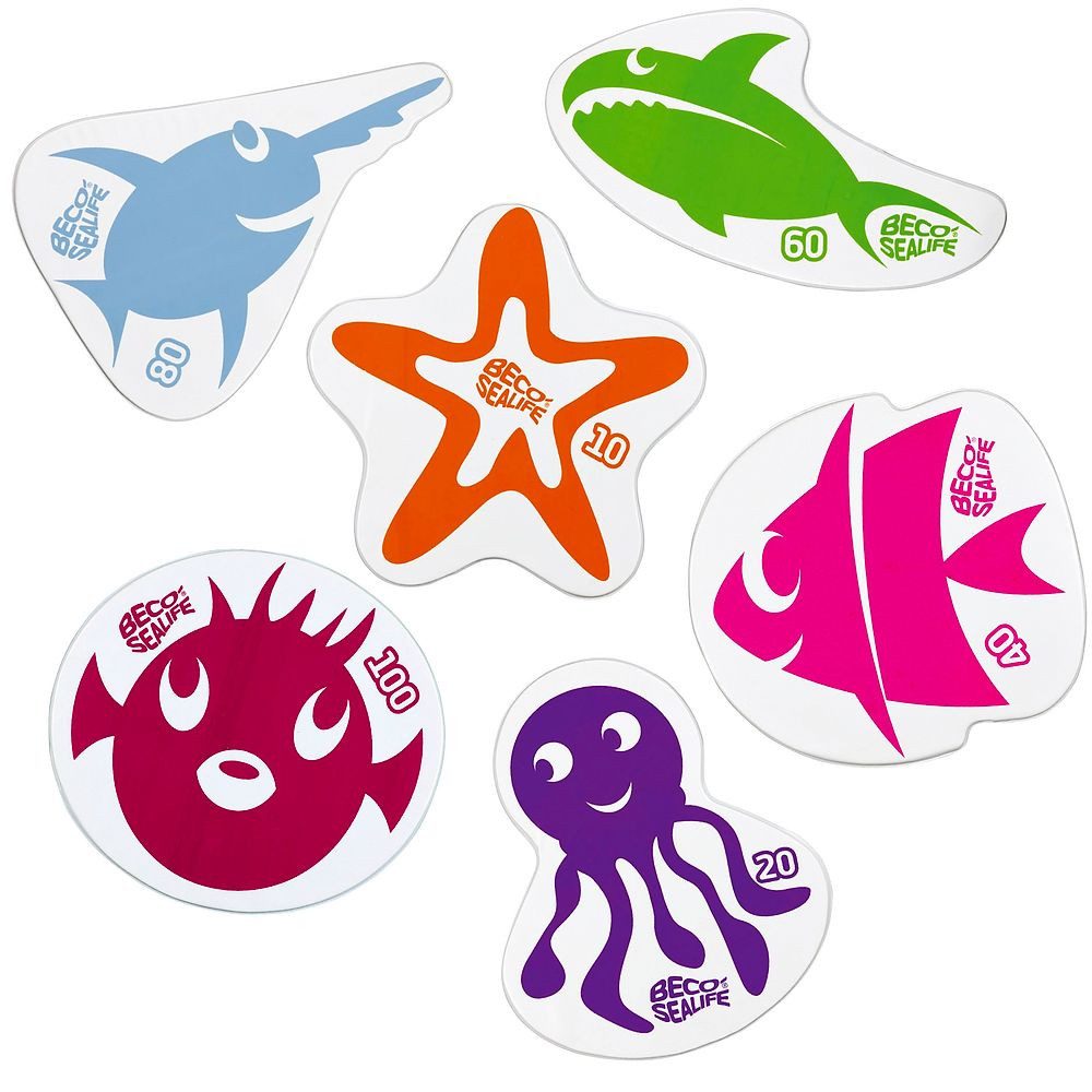 Beco-Sealife Schwimmhilfe Tauchtiere-Set, 6er-Set mit lustigen Tauchtieren