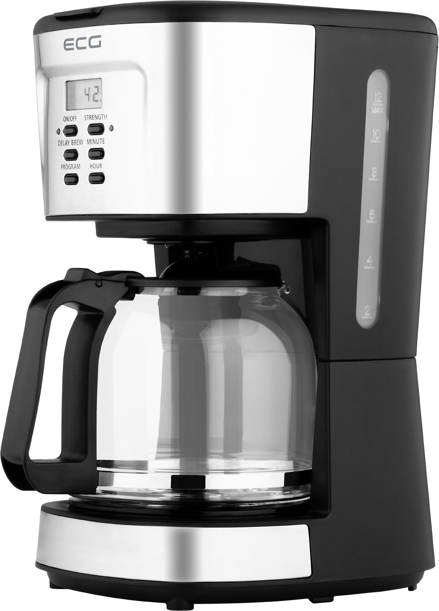 ECG Filterkaffeemaschine KP 2125 Supreme, 1,5l Kaffeekanne, Permanentfilter Herausnehmbarer/abwaschbarer Filter, Zubereitung von bis zu 12 Tassen Kaffee, Warmhaltefunktion