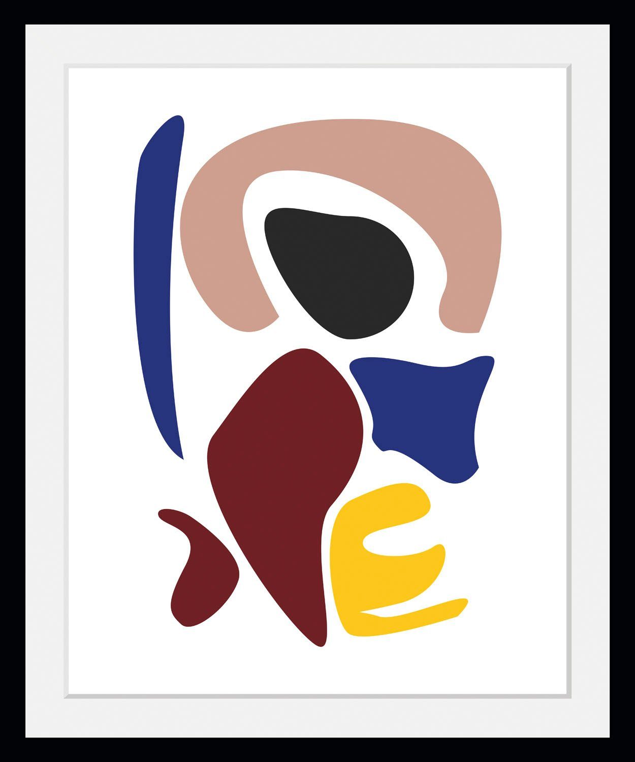 queence Bild Jupiter, Abstrakt, Figuren, Gemälde, Gesicht, Kunst, Modern (1 St), HD Premium Poster-Druck inkl. Holzrahmen