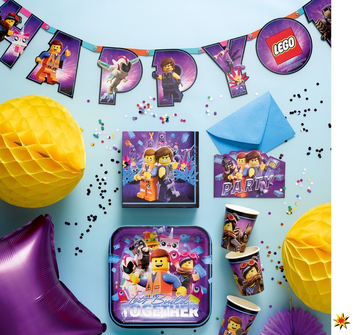 Deko Set Lego Geburtstage für Amscan Movie Party Papierdekoration