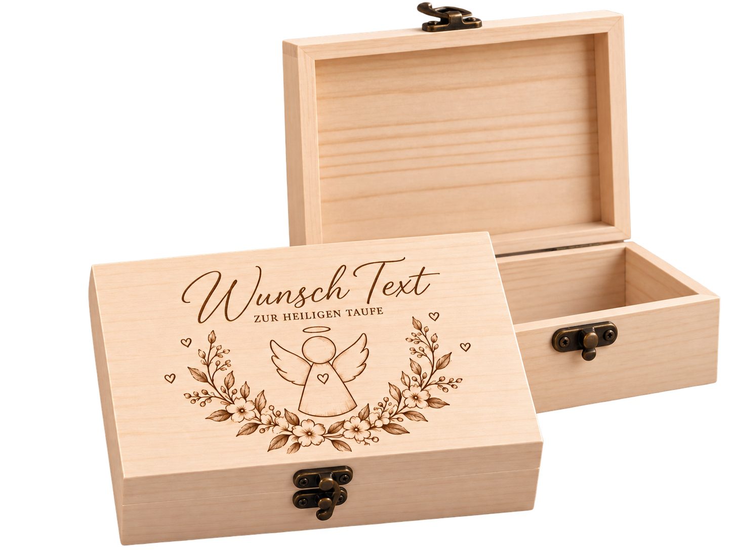 LaGravu Geschenkbox Personalisierte Erinnerungsbox zur Taufe Geschenk für Mädchen Jungen (Persönliches Taufgeschenk für Paten), Individuell personalisiert mit Wunschtext und Wunschfoto