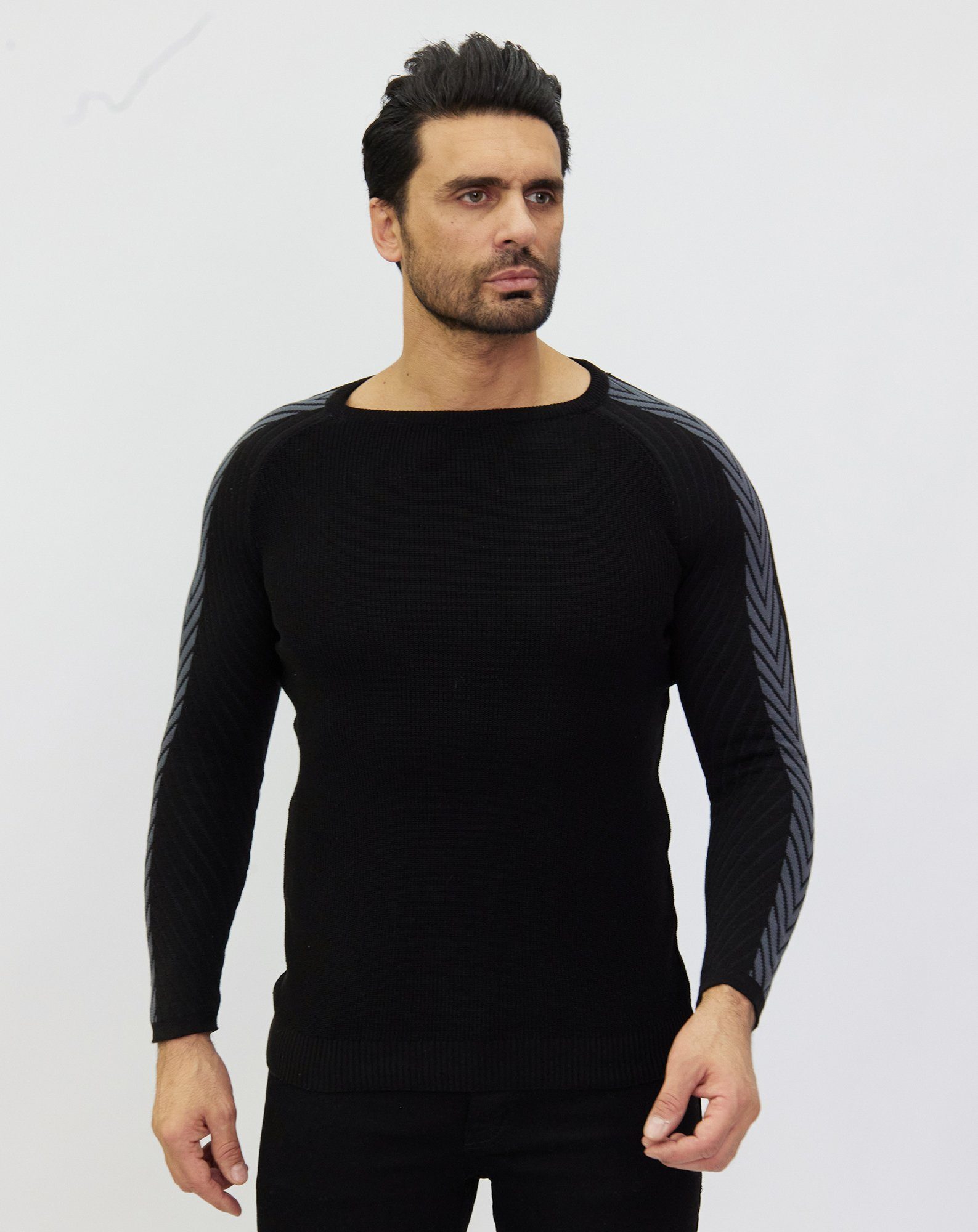 Denim Distriqt Strickpullover Extravaganter Feinstrick mit Farbdetails an d günstig online kaufen