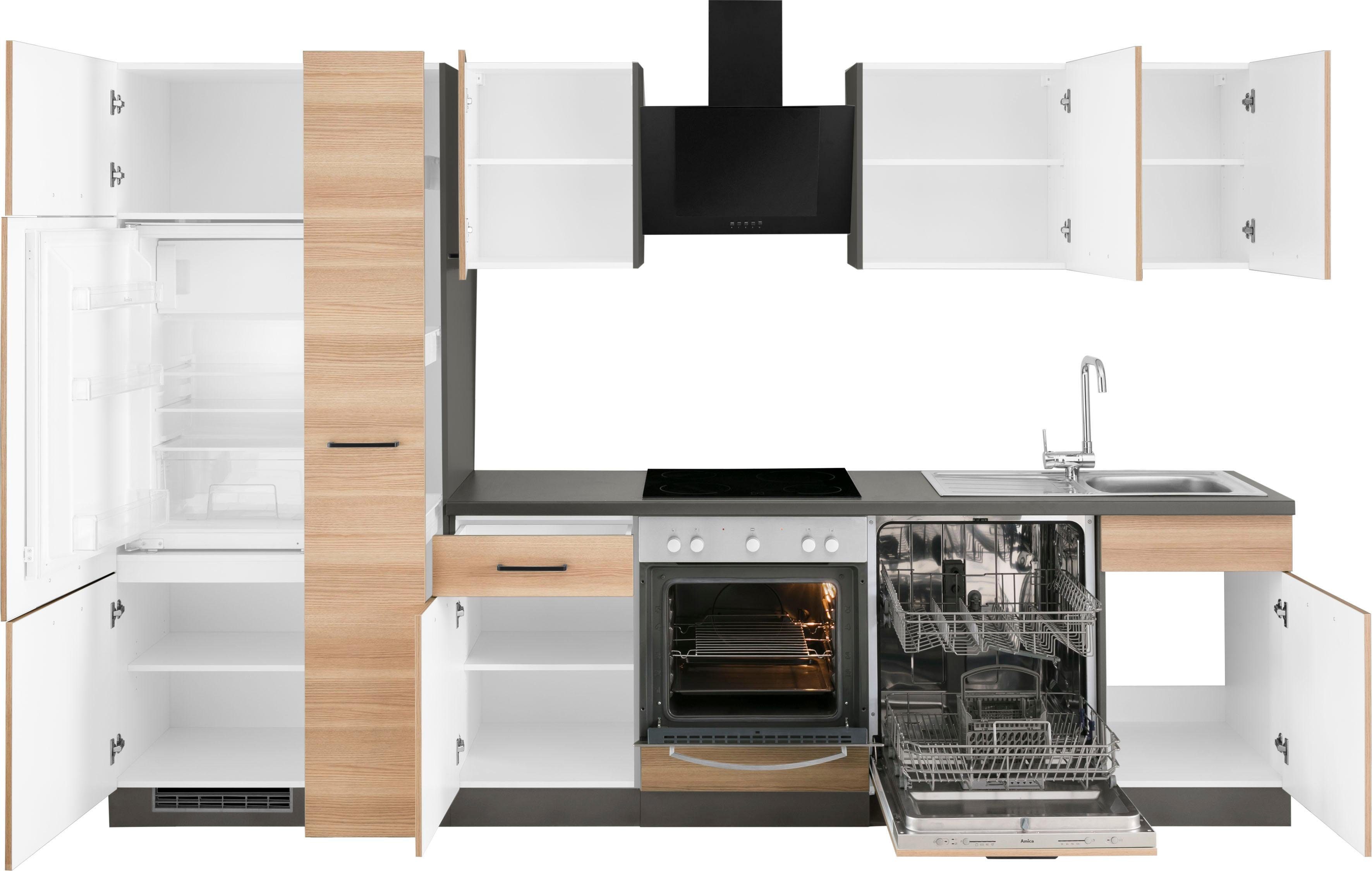 wiho Küchen Küchenzeile Esbo, ohne E-Geräte, Breite 310 cm