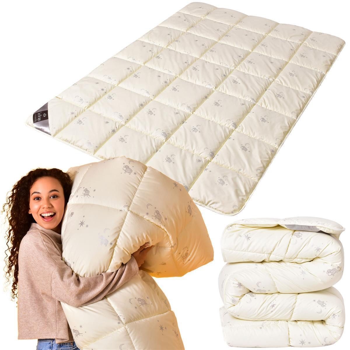SEI Design Naturfaserbettdecke WOOL Comfort Winter 220x200, Füllung: 70% Schurwolle - 30% Polyester