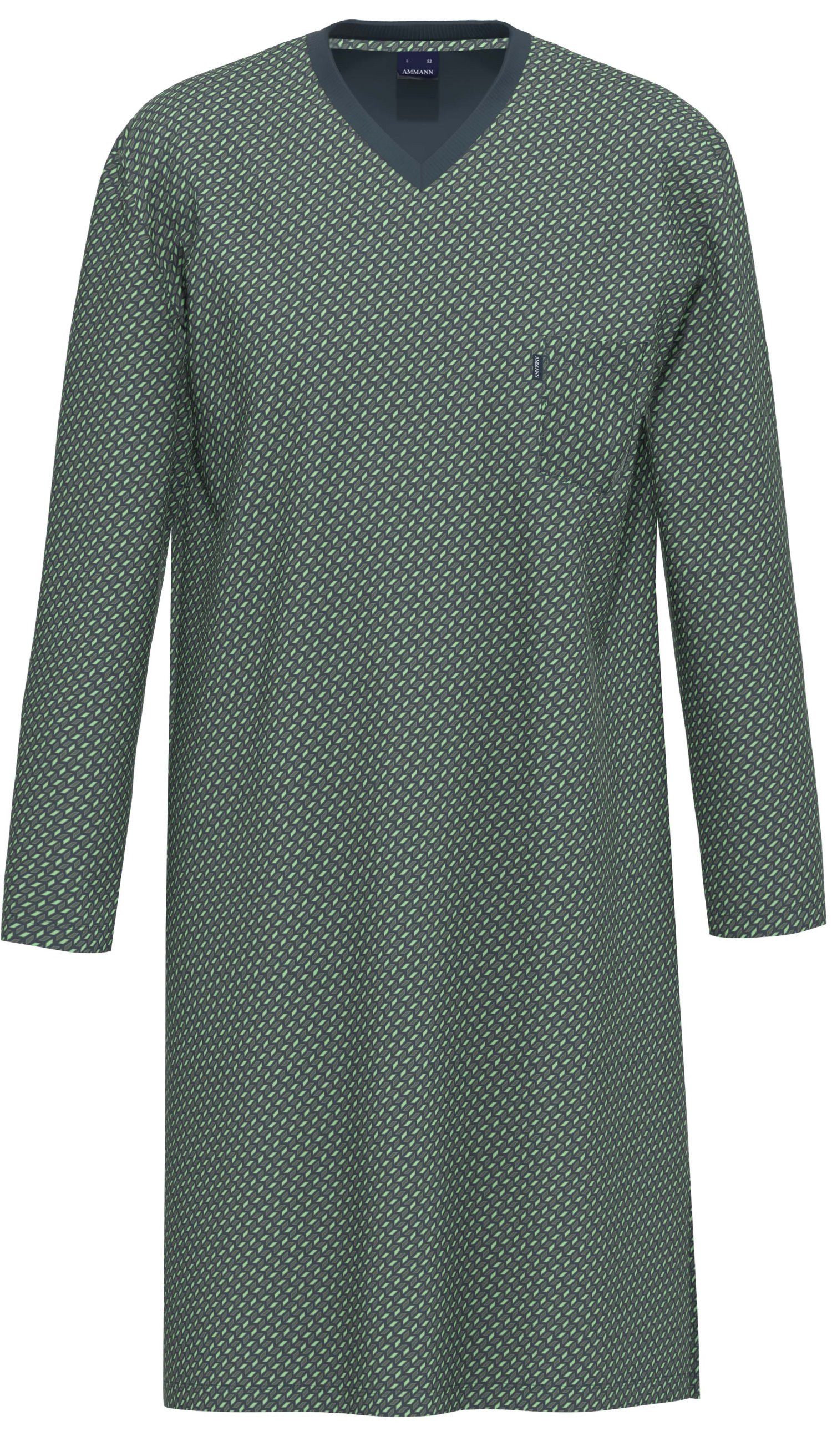 Ammann Nachthemd Herren Schlafshirt mit langem Arm (1-tlg) Baumwolle