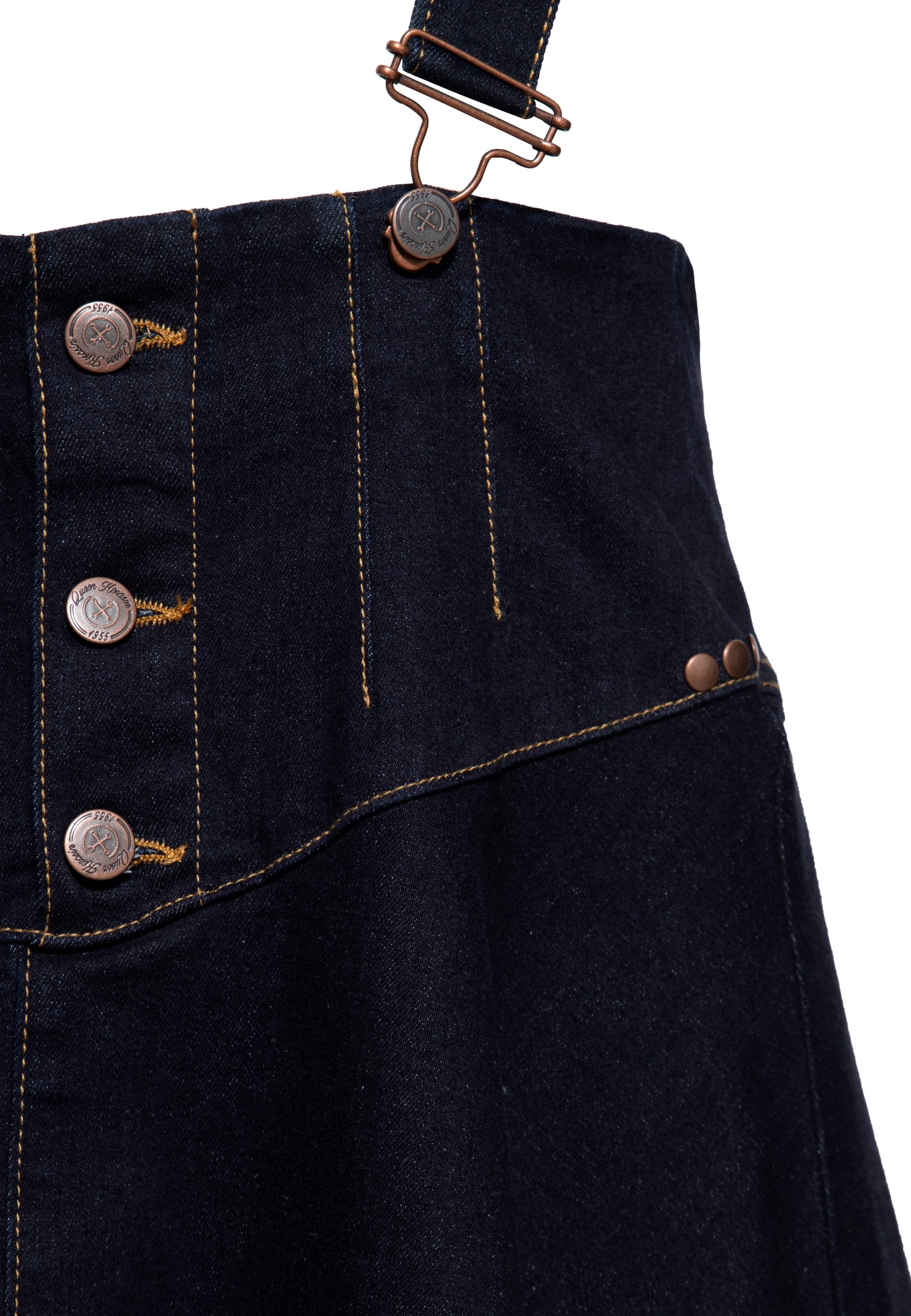 QueenKerosin Jeansrock mit Trägern