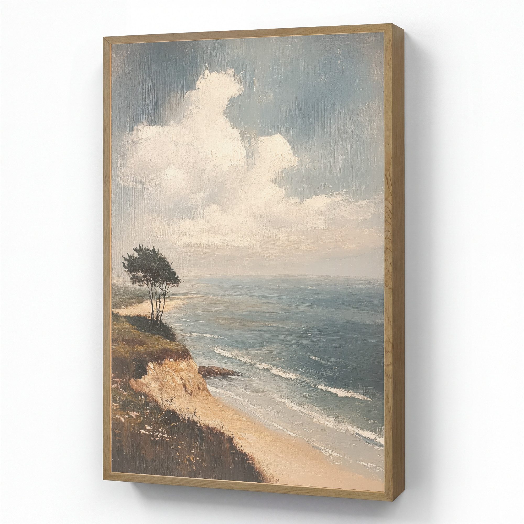 OnlyWow Wandleuchte Lightbox Klippe - Meer - Baum, Dimmbar, Farbwechsel, LED, Warmweiß, Kaltweiß, Neutralweiß Einstellbar, Wandlampe Innen, Dimmbar, Aufladbarer USB Akku, LED, Beleuchtung