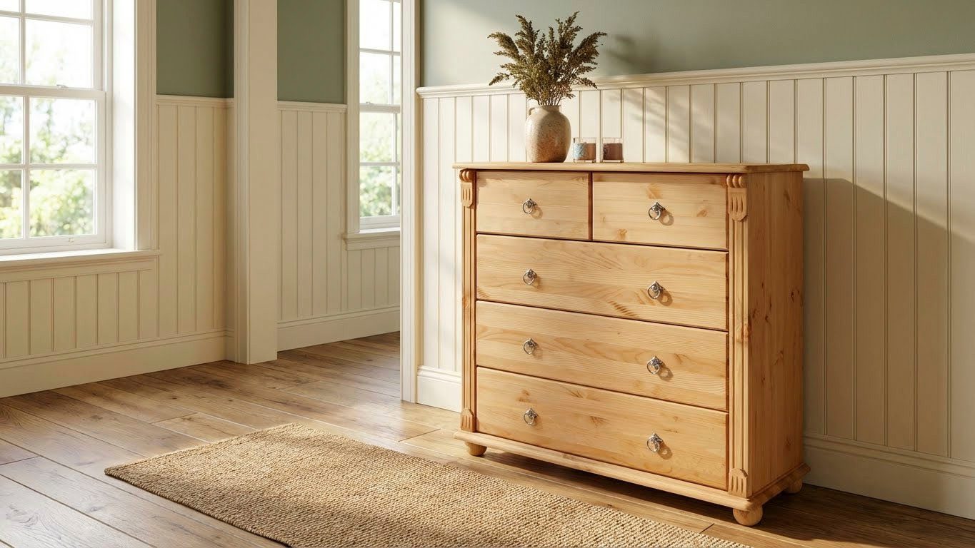 OTTO home Schubkastenkommode Tessin, aus massiver, FSC zertifizierter Kiefer, mit 5 Schubladen