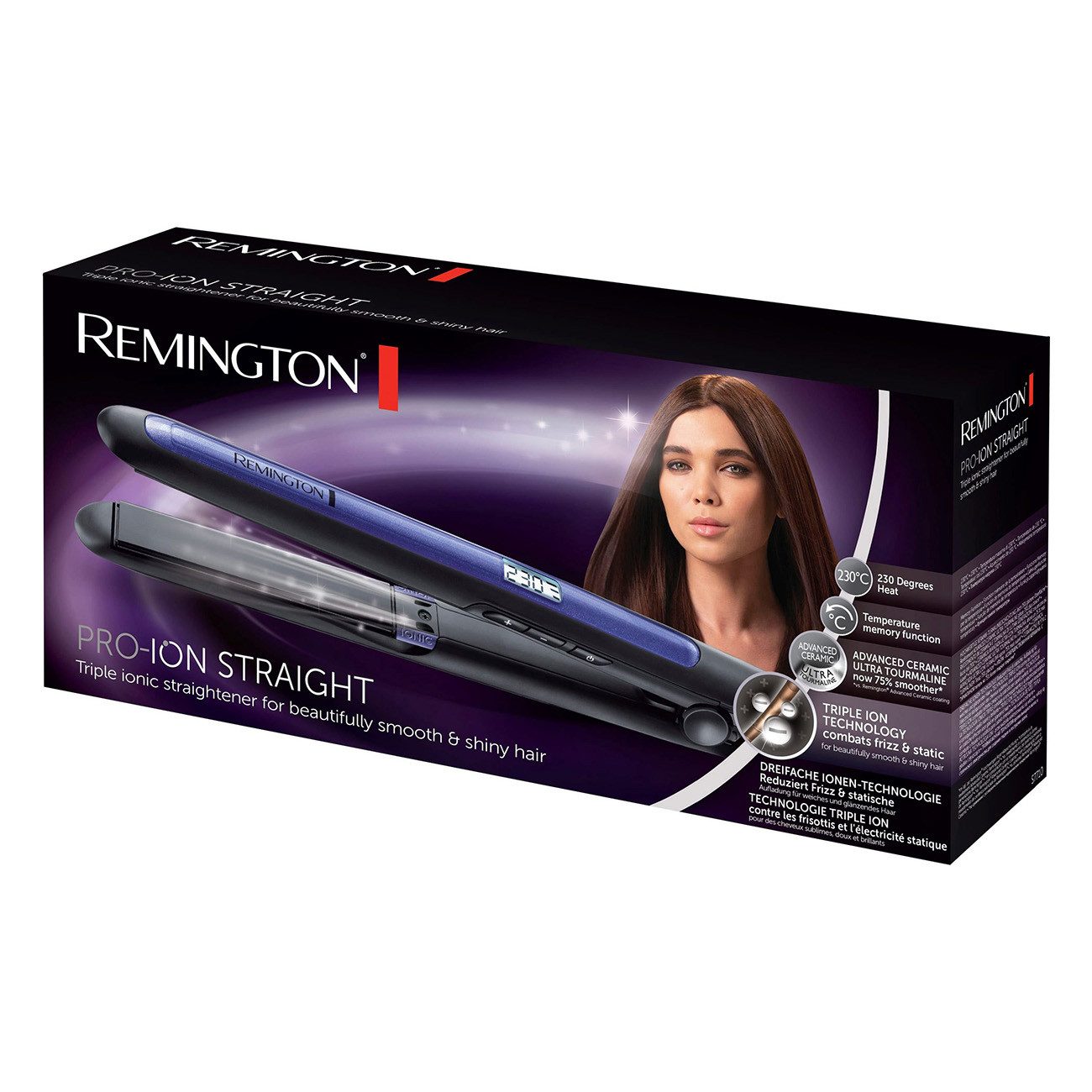Remington Glätteisen PRO-Ion Straight S7710, Keramikbeschichtung, Ionengenerator lila|schwarz