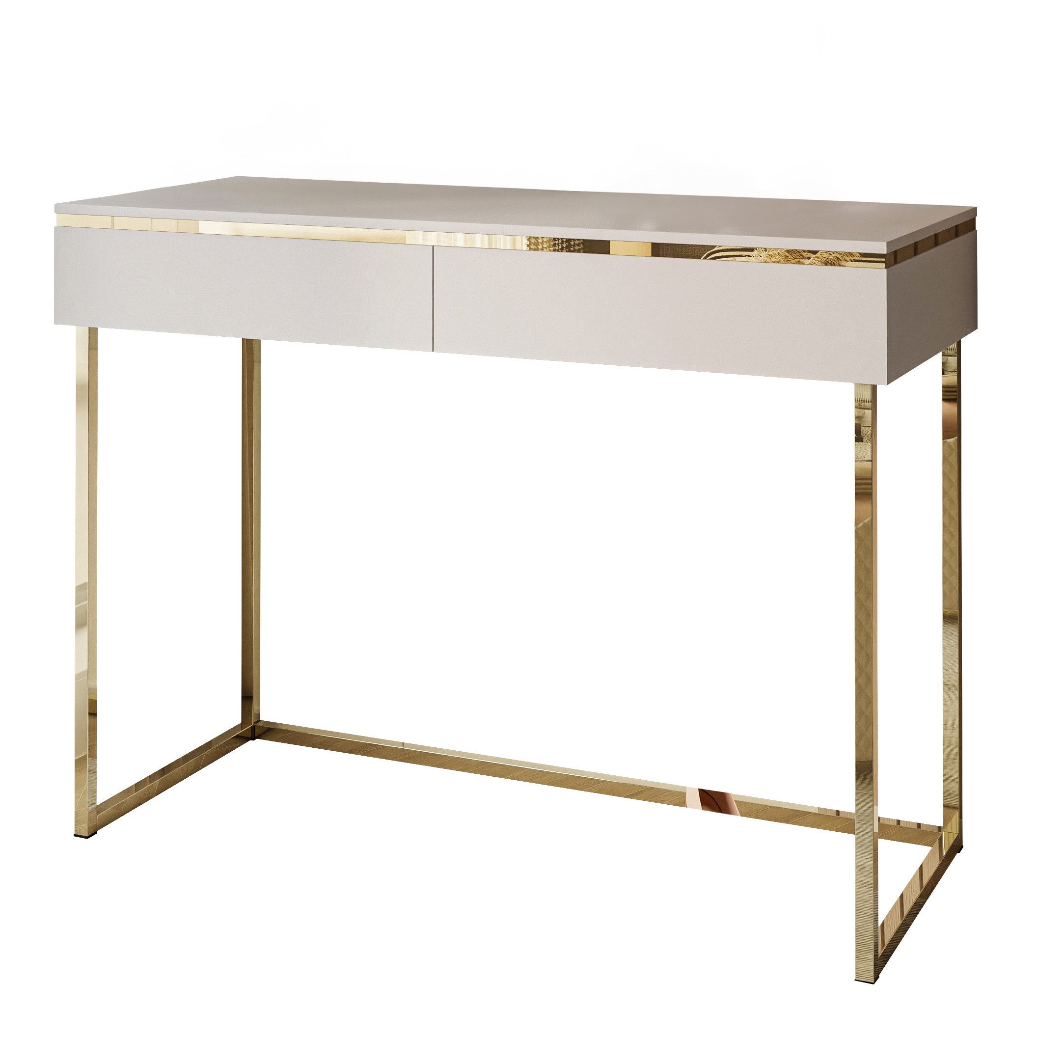 Lookway Schminktisch AURORA GOLD KASCHMIR auf einem goldenen Gestell günstig online kaufen