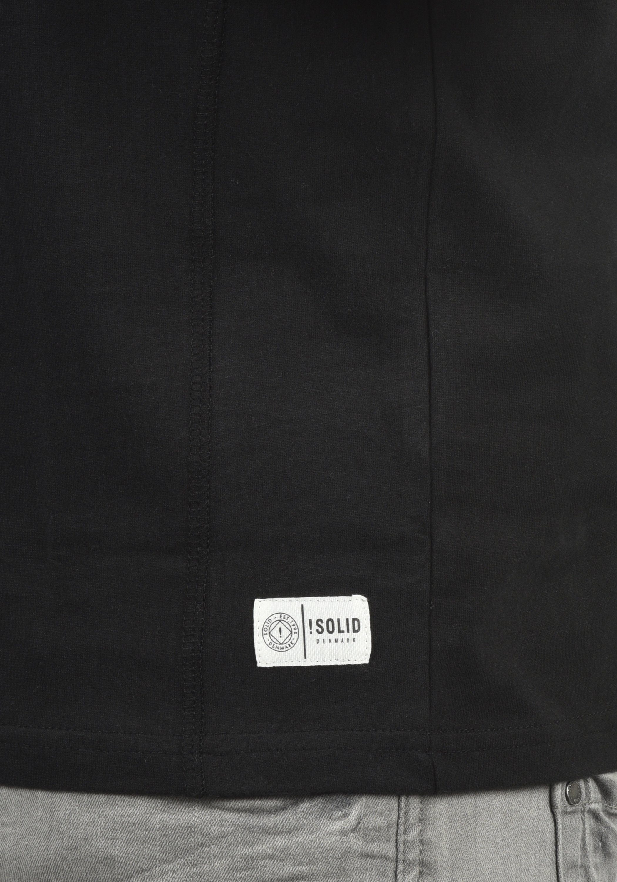 (9000) im SDDoriano Double-Layer !Solid Langarmshirt Look Black Longsleeve