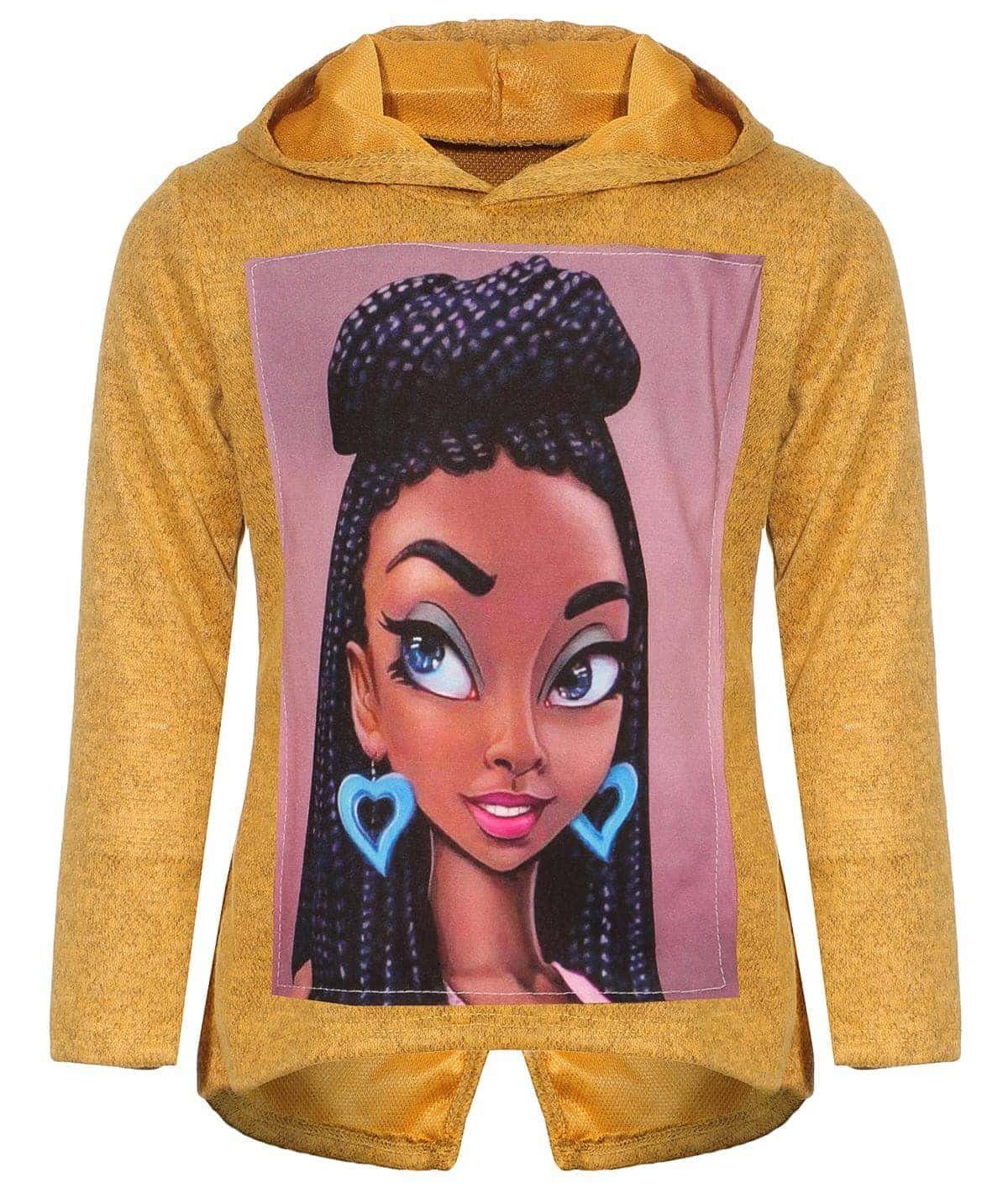 KMISSO Hoodie Mädchen Pullover mit Kapuze (1-tlg) Sweatshirt, mit Kapuze, mit Kängurutasche, Hoodie, mit Print