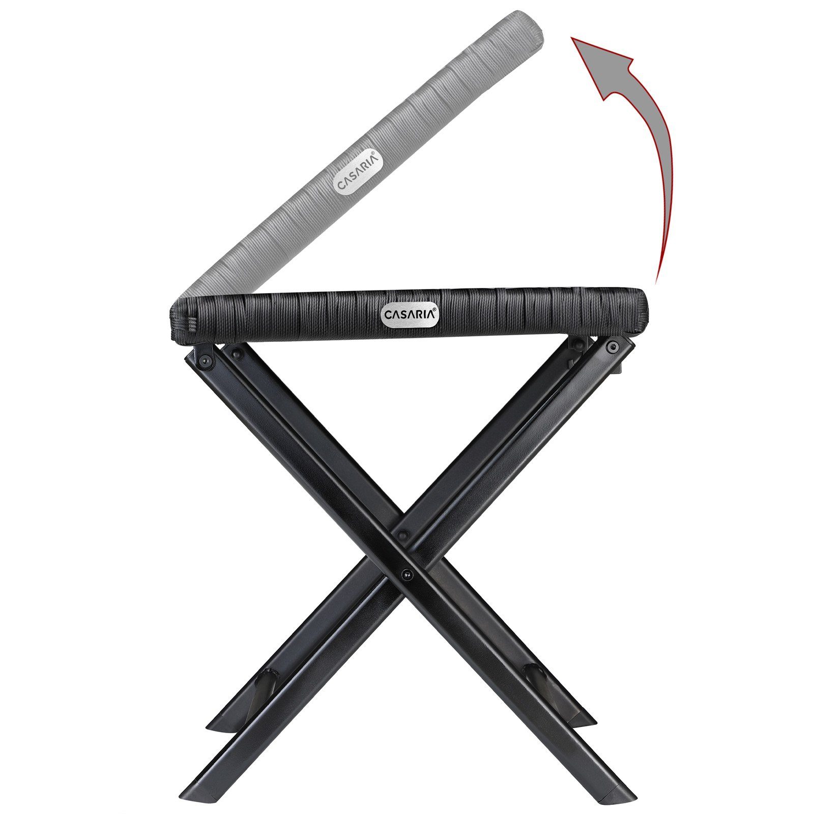 Casaria Gartenstuhl Rom (1 St), Polyrattan 75kg Belastbarkeit 44x40x44cm Klappbar Leicht Tragbar