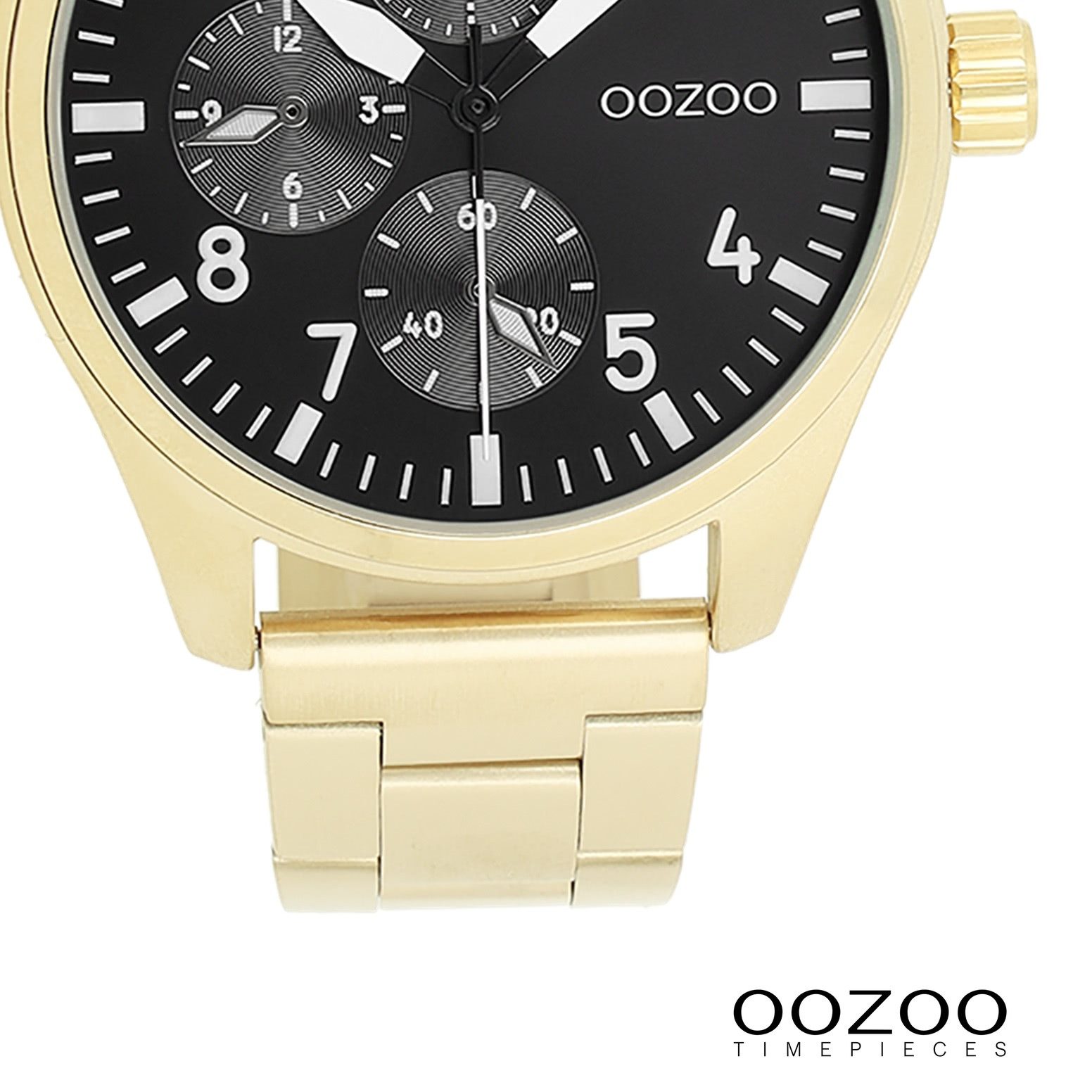 OOZOO Quarzuhr Oozoo Herren Armbanduhr Timepieces Analog, (Analoguhr), Herrenuhr rund, groß (ca. 42mm) Metallarmband, Casual-Style