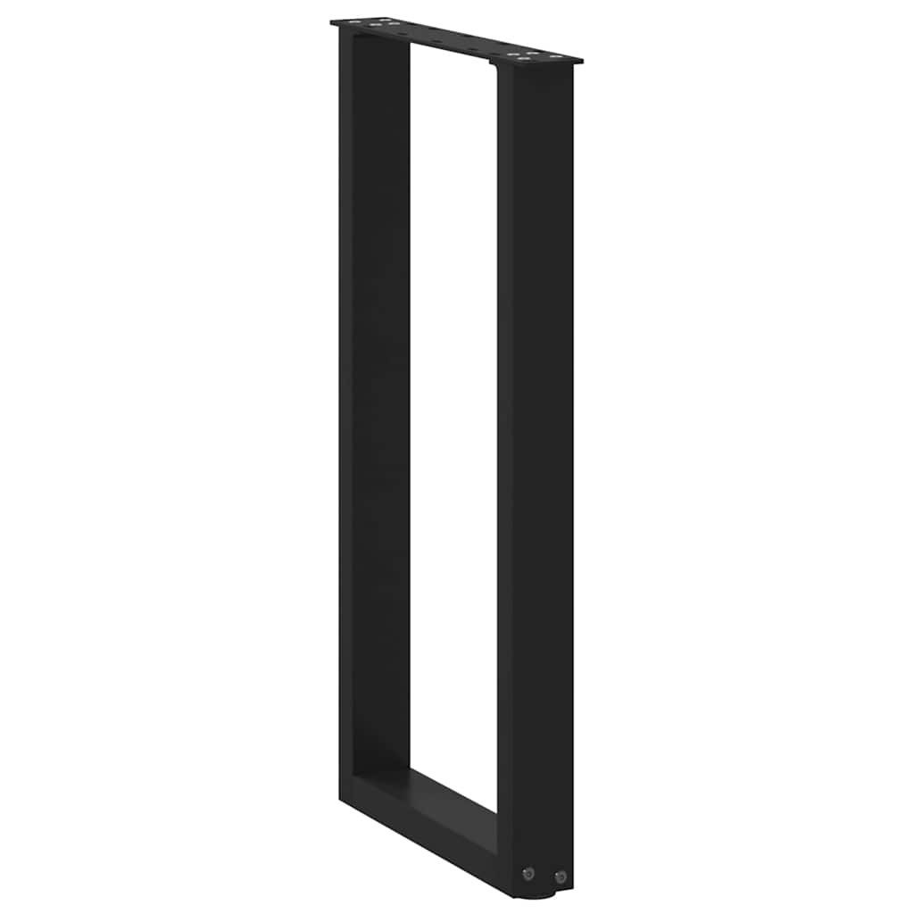 vidaXL Tischbein Konsolentischbeine U-Form 2 Stk. Schwarz 28x(72-73) cm Stahl – Bild 4 von 5