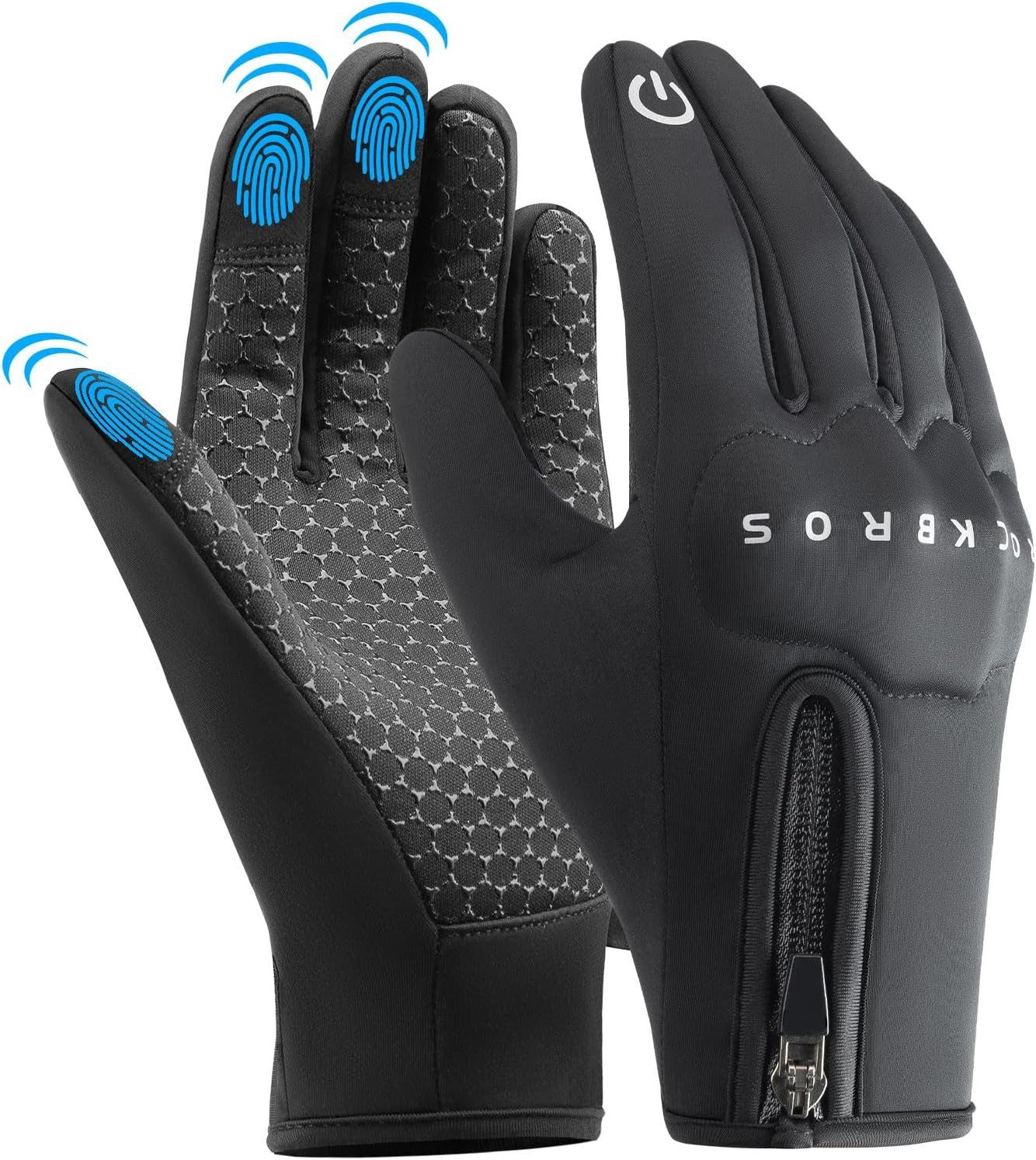 ROCKBROS Fahrradhandschuhe Winter Fahrradhandschuhe mit Touchscreen winddicht Unisex